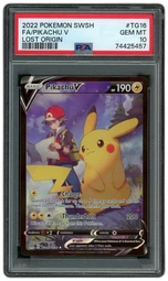2022 Lost Origin Pikachu V #TG16 PSA 10 on Beezie.