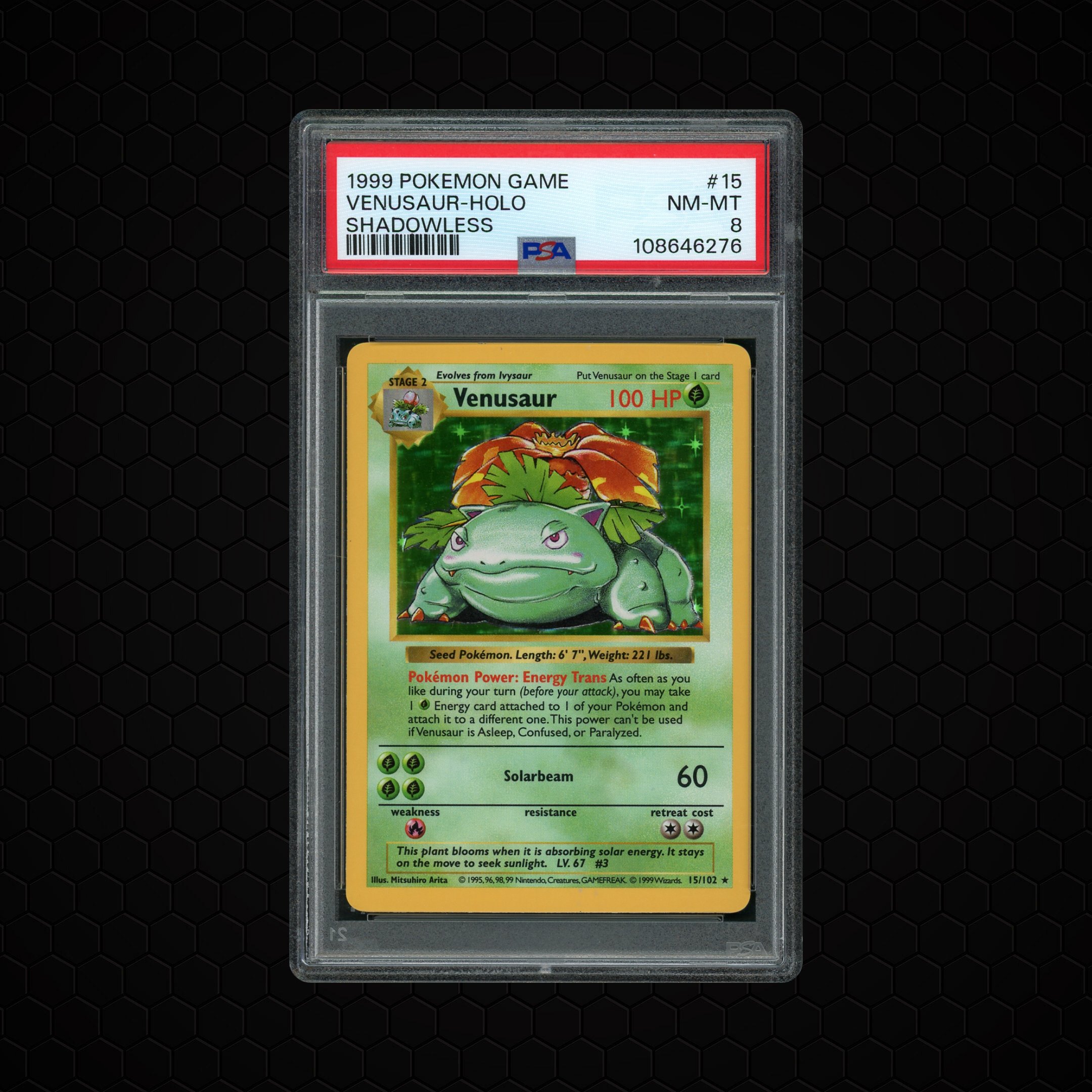 1999 Game Shadowless Venusaur #15 PSA 8