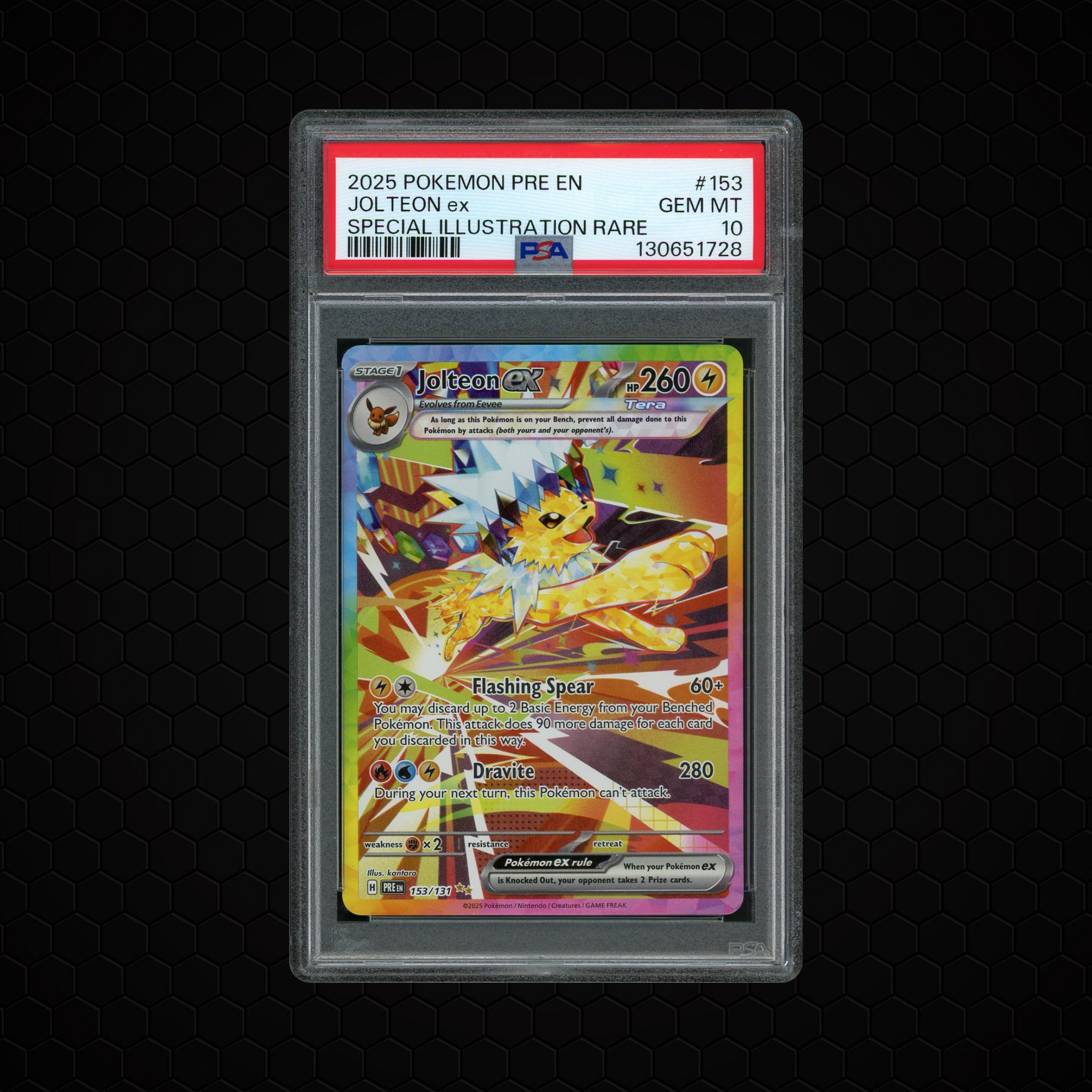 2025 Prismatic Evolutions Jolteon EX #153 PSA 10