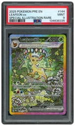 2025 Prismatic Evolutions Leafeon EX #144 PSA 9 on Beezie.