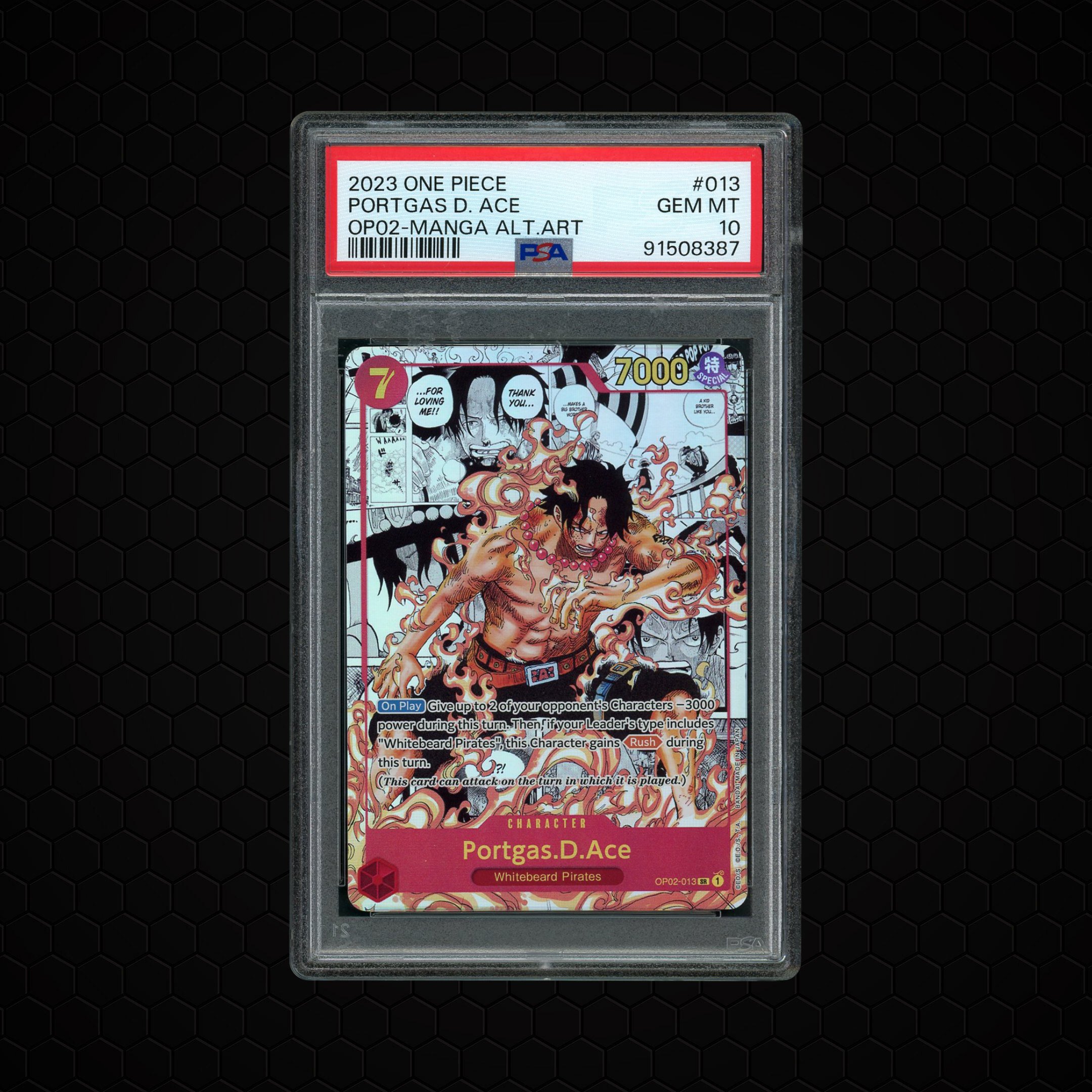 2023 Paramount War Manga Alt. Art Portgas D. Ace #OP02-013 PSA 10