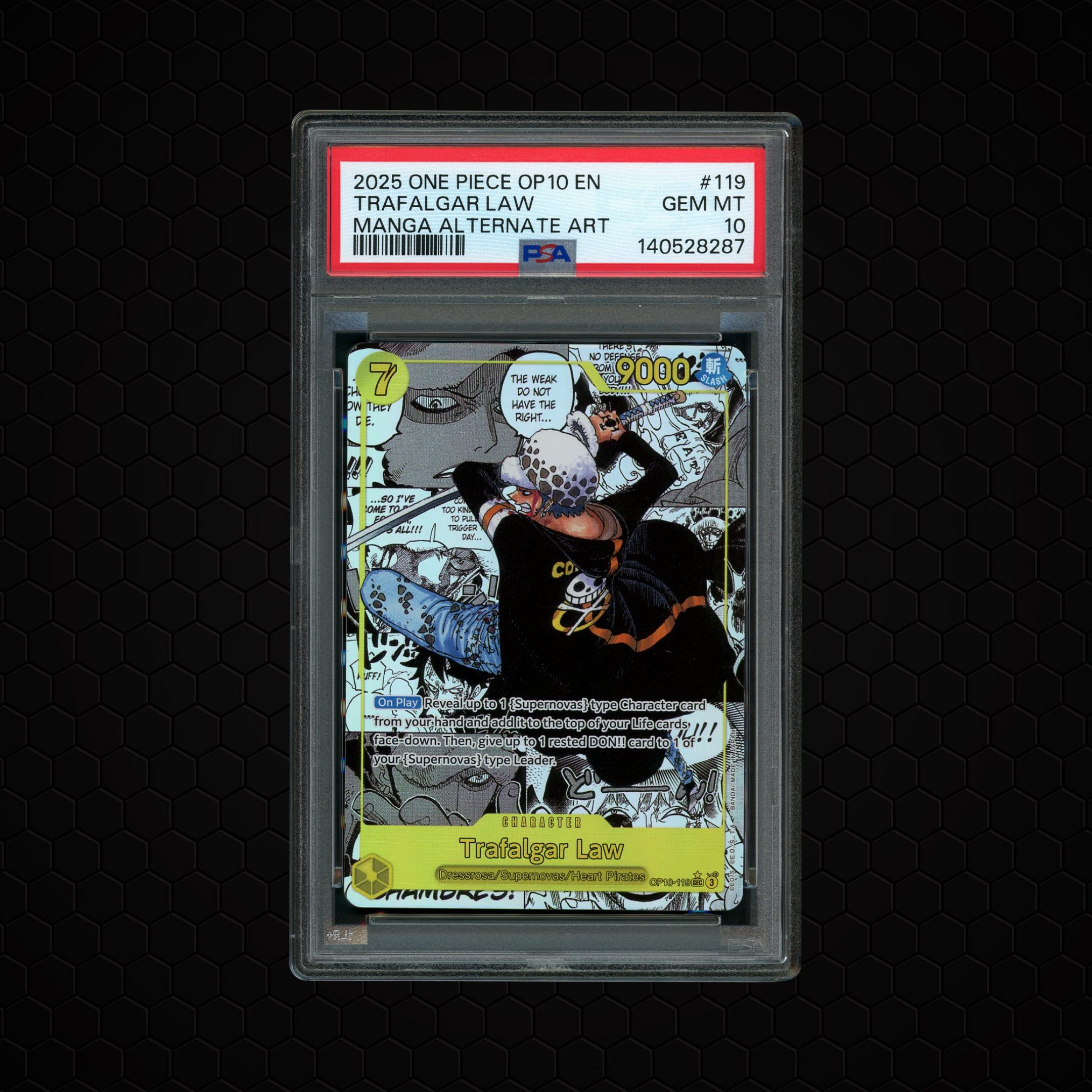 2025 Royal Blood Manga Alt. Art Trafalgar Law #OP10-119 PSA 10