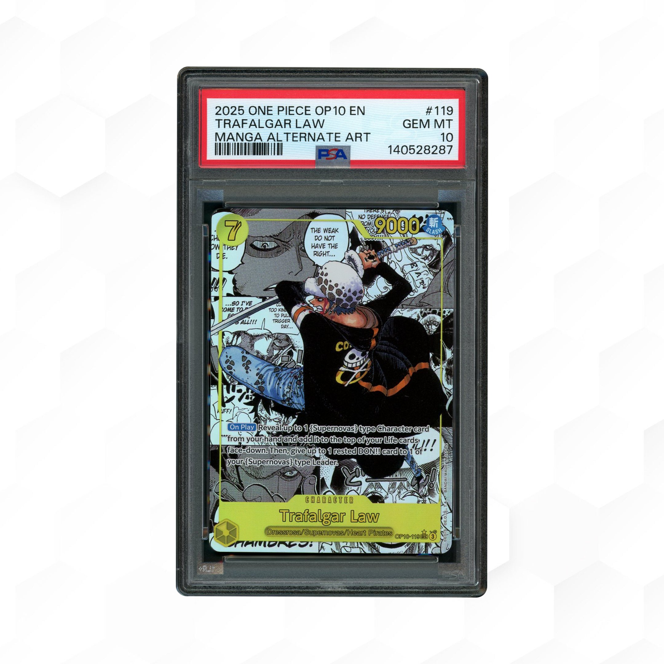2025 Royal Blood Manga Alt. Art Trafalgar Law #OP10-119 PSA 10