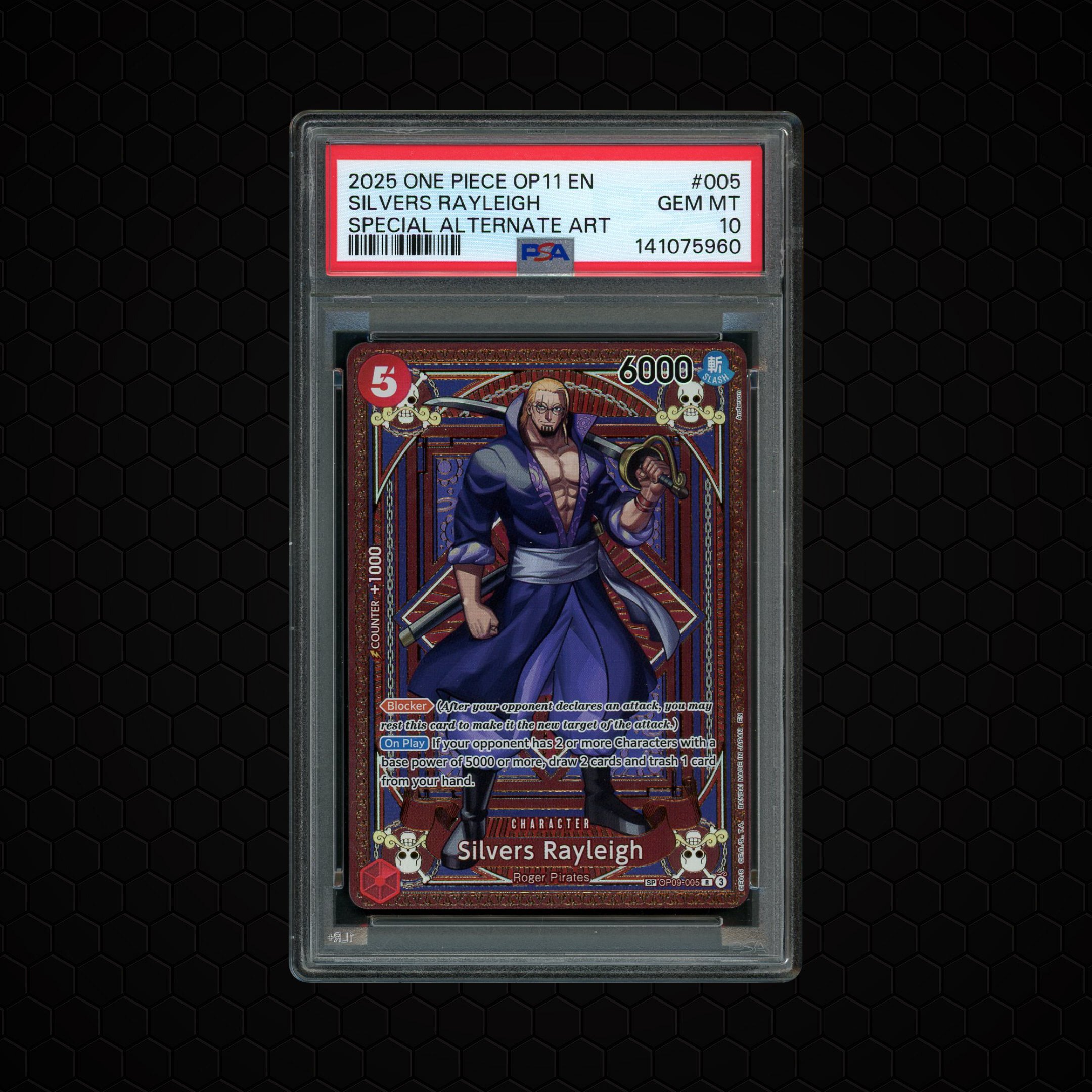 2025 A Fist of Divine Speed Silvers Rayleigh #OP09-005 PSA 10