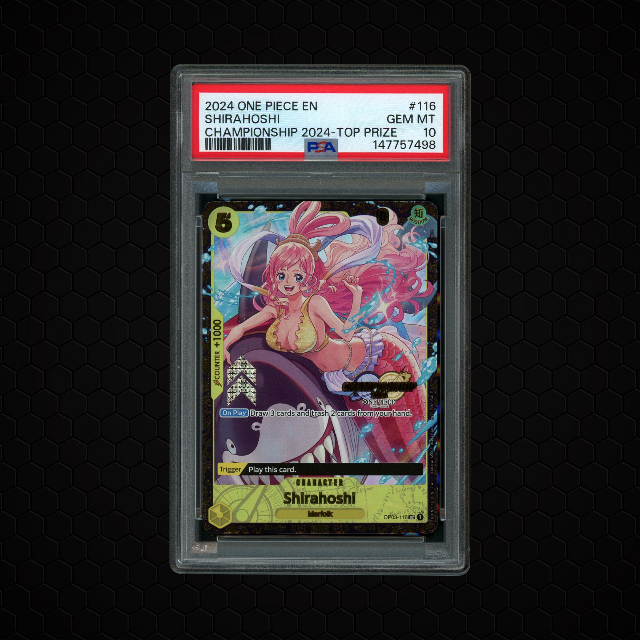 2024 Championship Top Prize Shirahoshi #OP03-116 PSA 10