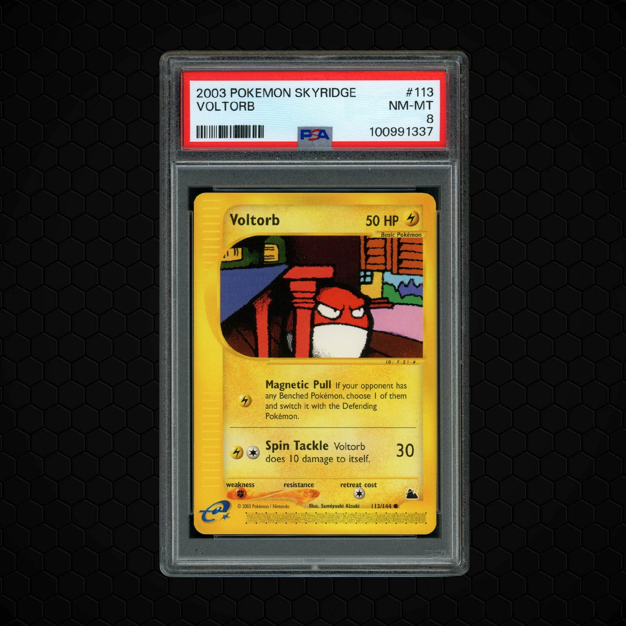 2003 Skyridge Voltorb #113 PSA 8