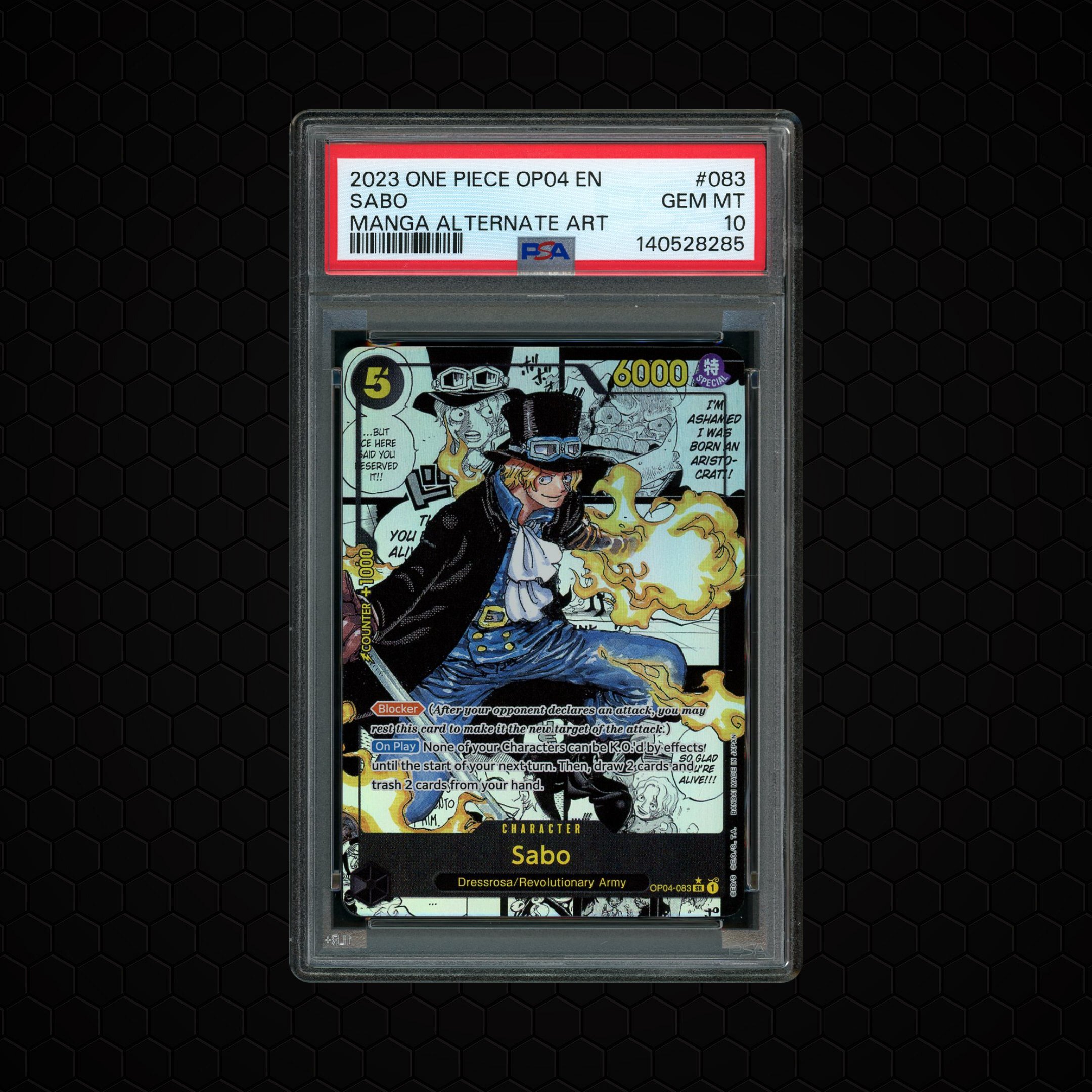 2023 Kingdoms of Intrigue Manga Alt. Art Sabo #OP04-083 PSA 10 - 12396