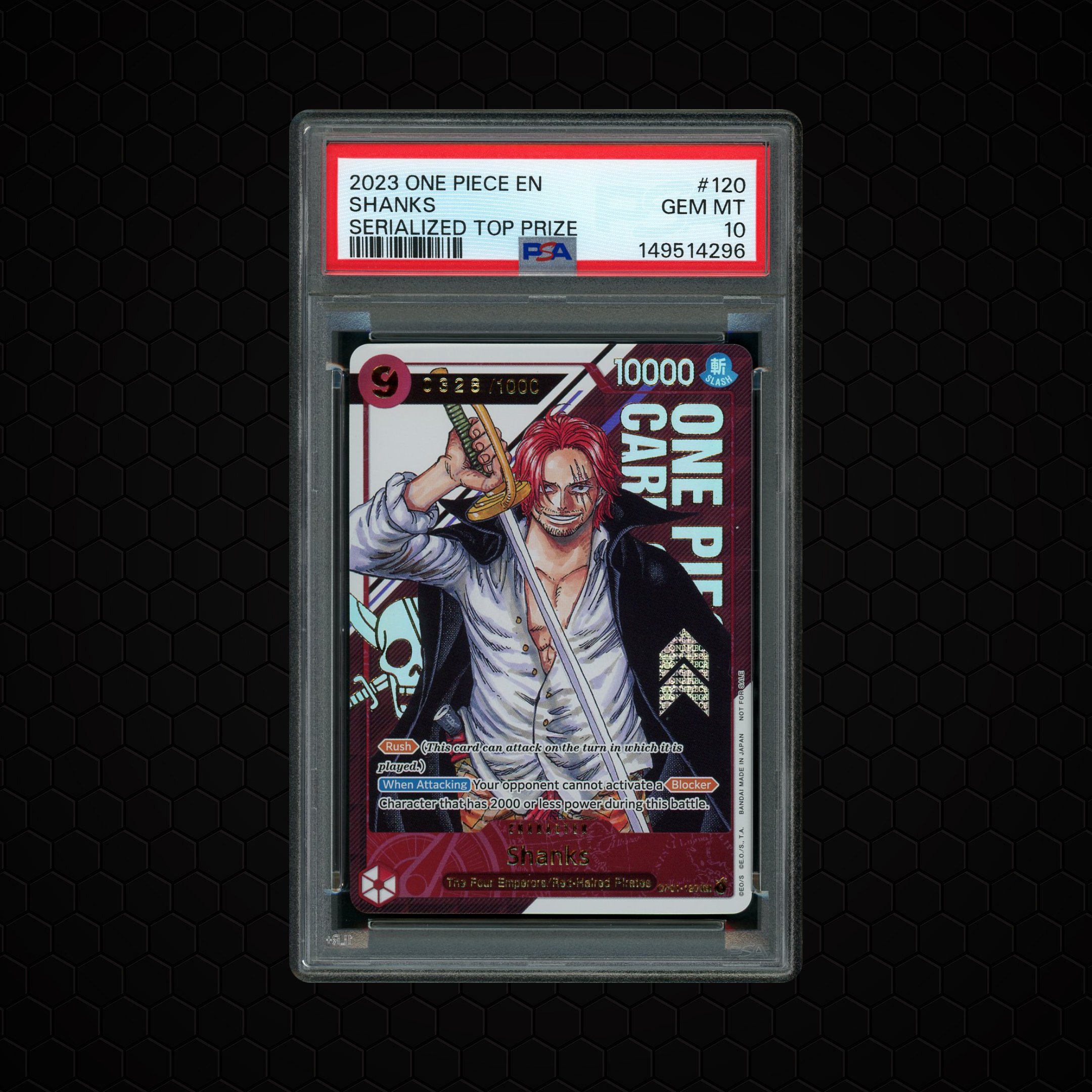 2023 Serialized Top Prize Shanks #OP01-120 PSA 10