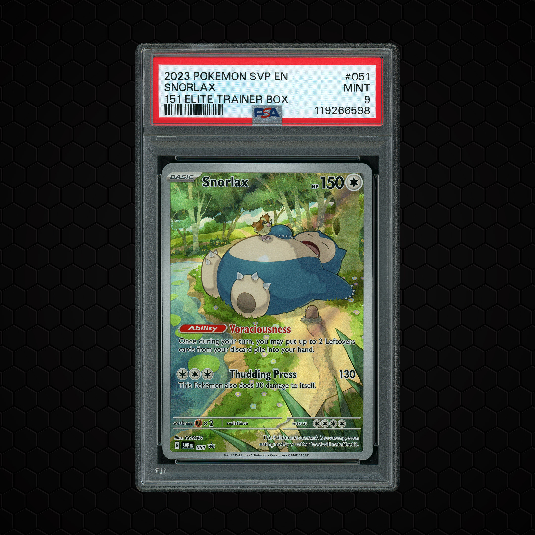 2023 Black Star Promo Snorlax #51 PSA 9