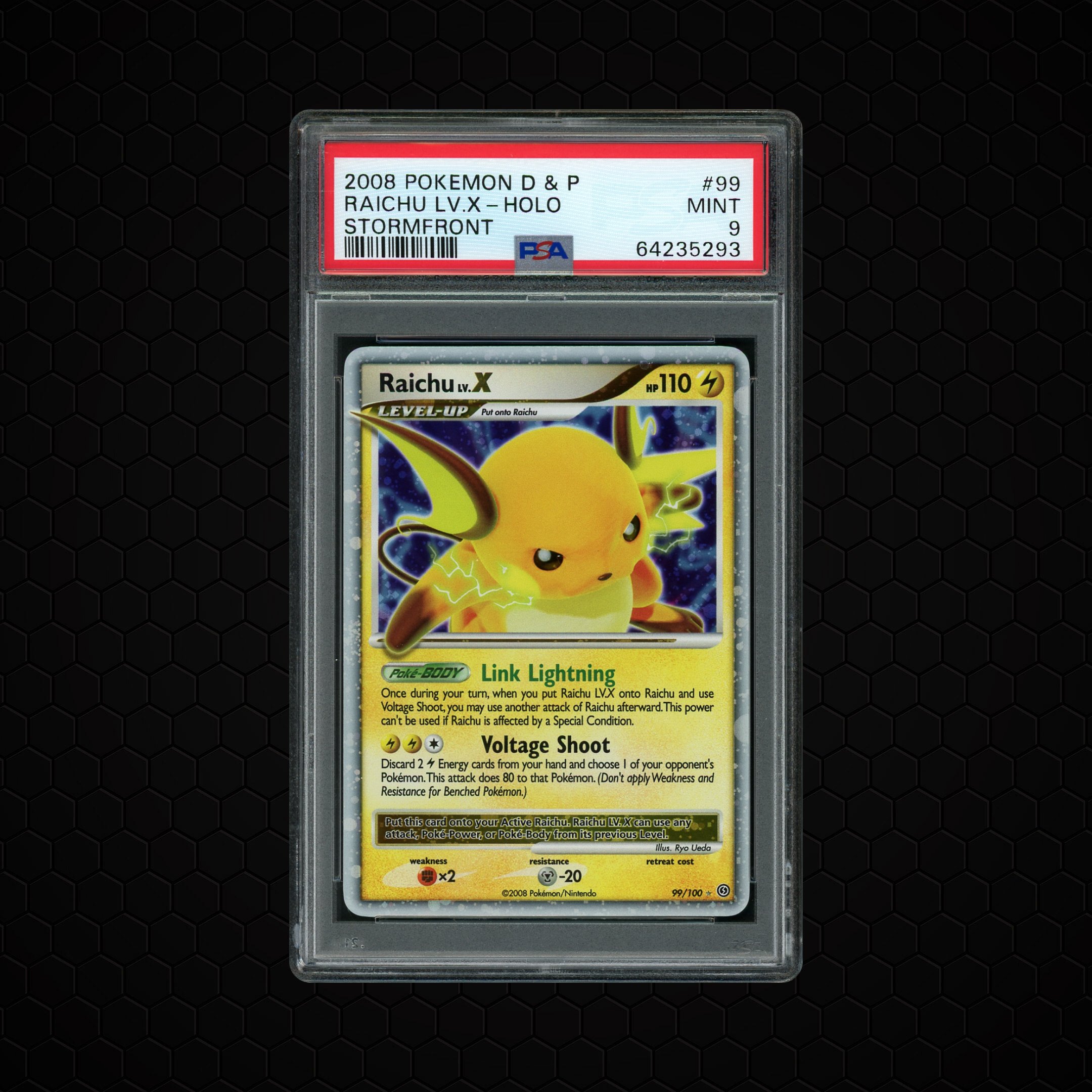 2008 Stormfront Raichu Lv. X #99 PSA 9