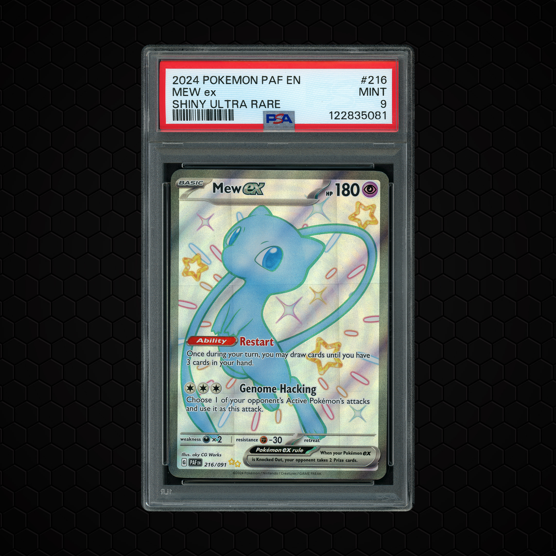 2024 Paldean Fates Mew EX #216 PSA 9