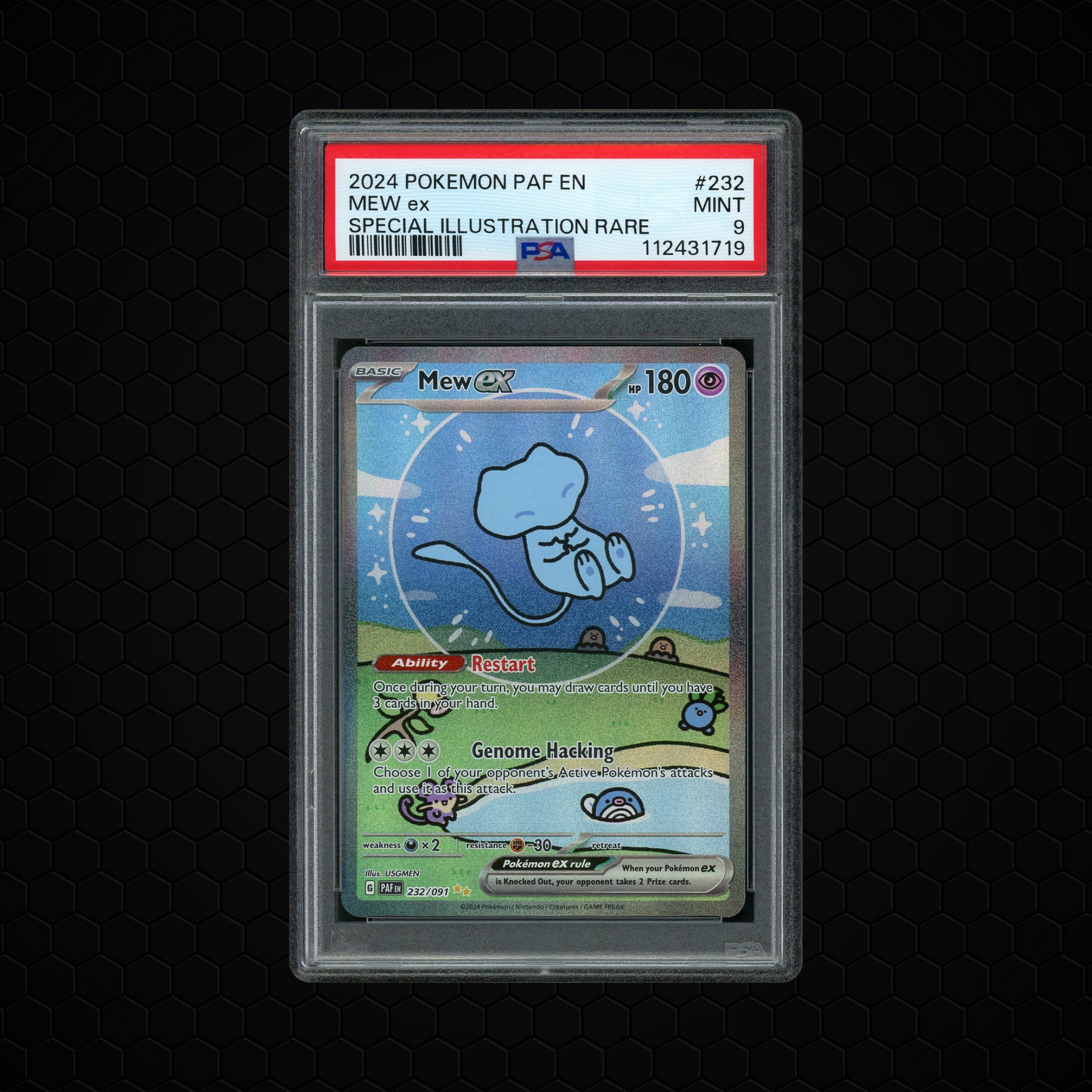 2024 Paldean Fates Mew EX #232 PSA 9