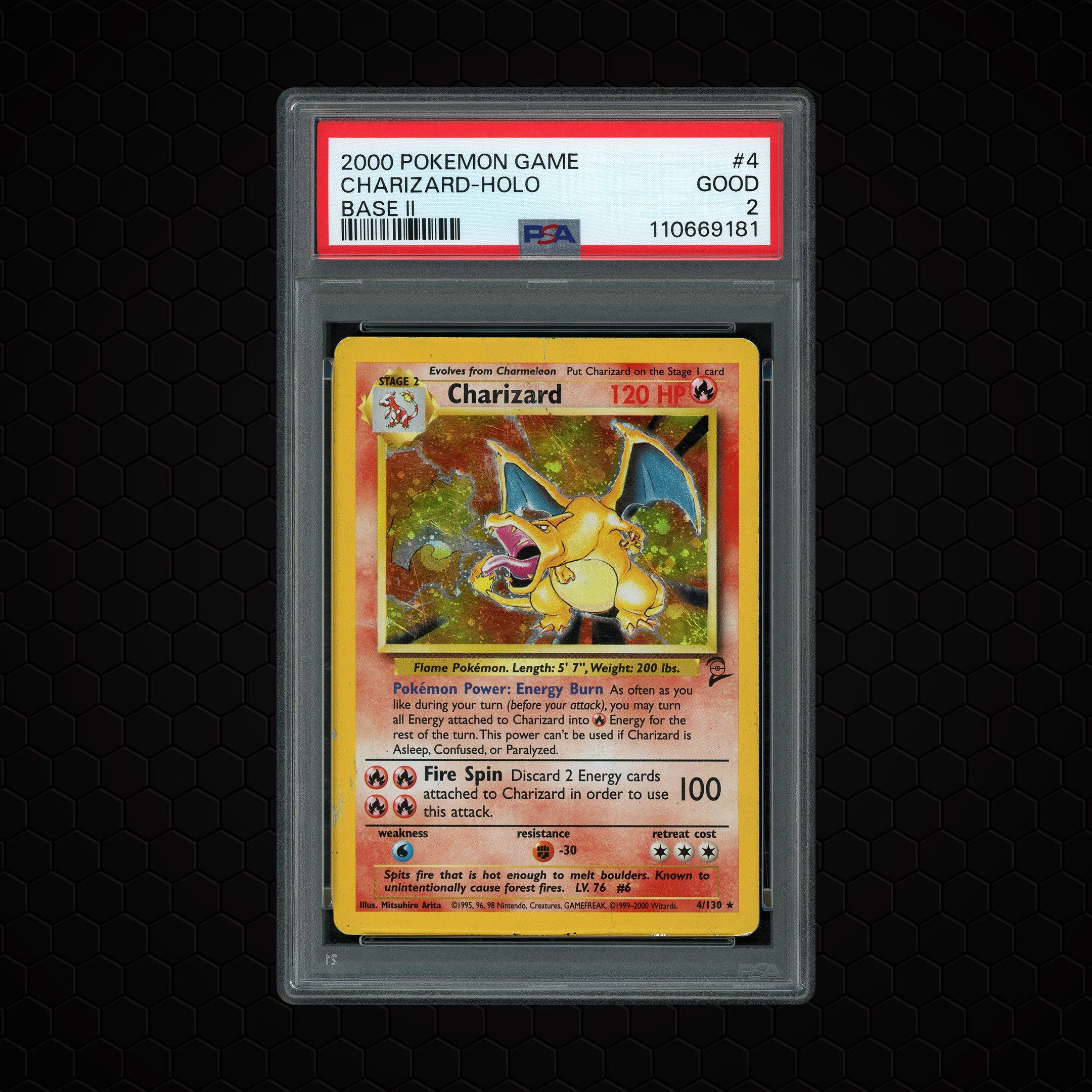 2000 Game Charizard #4 PSA 2