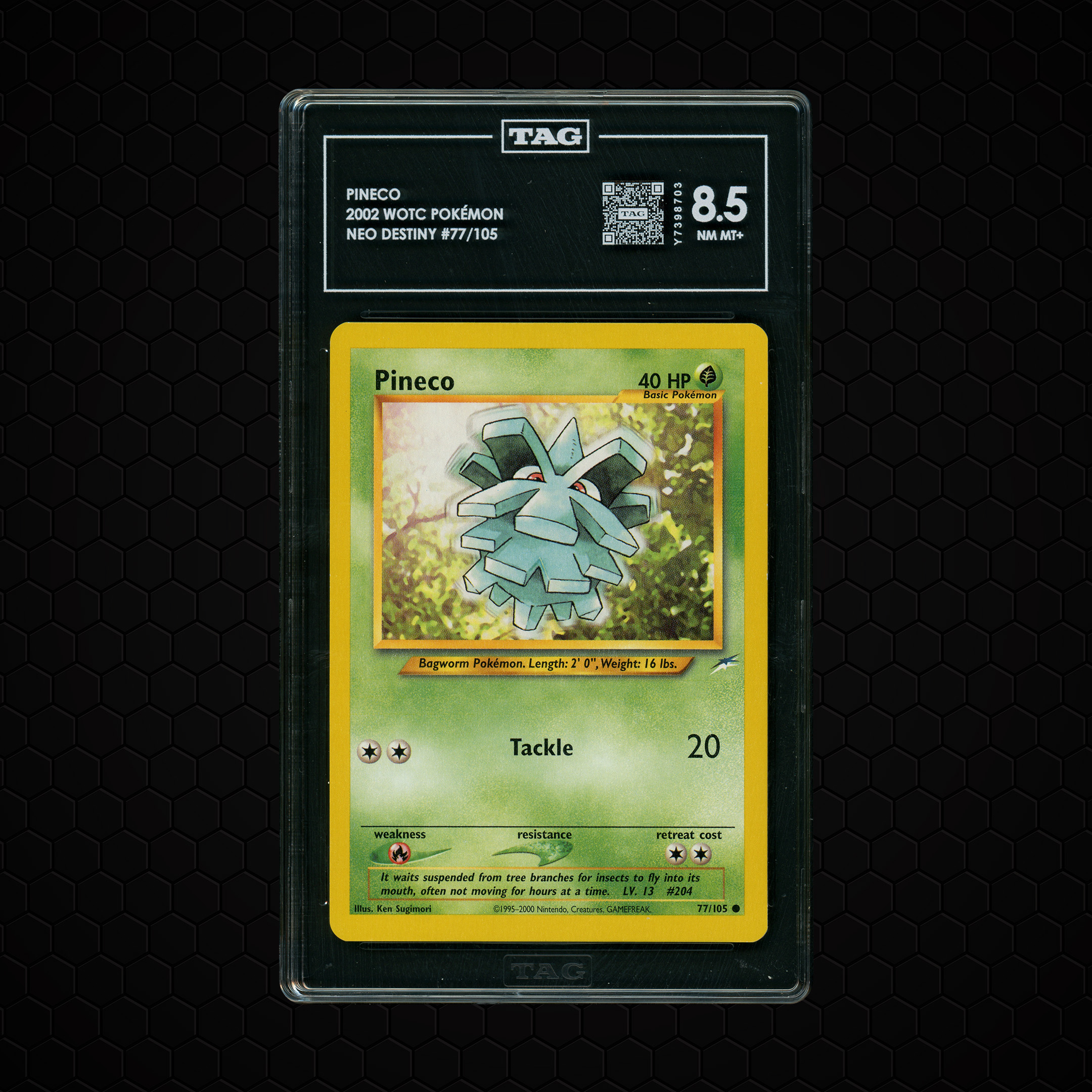 2002 Neo Destiny Pineco #77 TAG 8.5