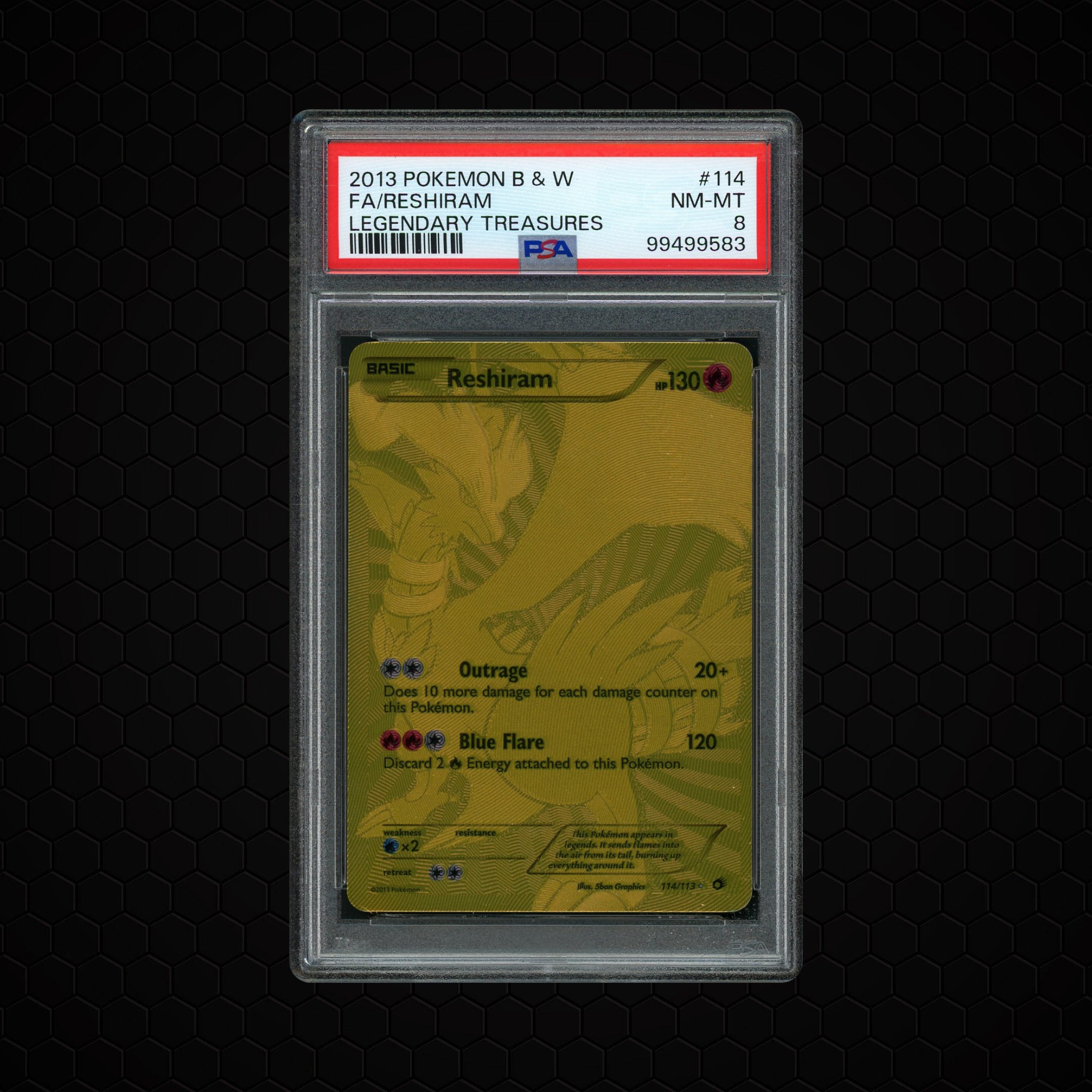 2013 Legendary Treasures Reshiram #114 PSA 8