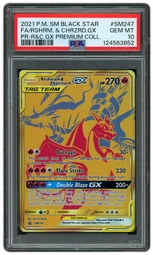 2021 Black Star Promo Reshiram & Charizard GX #SM247 PSA 10 on Beezie.