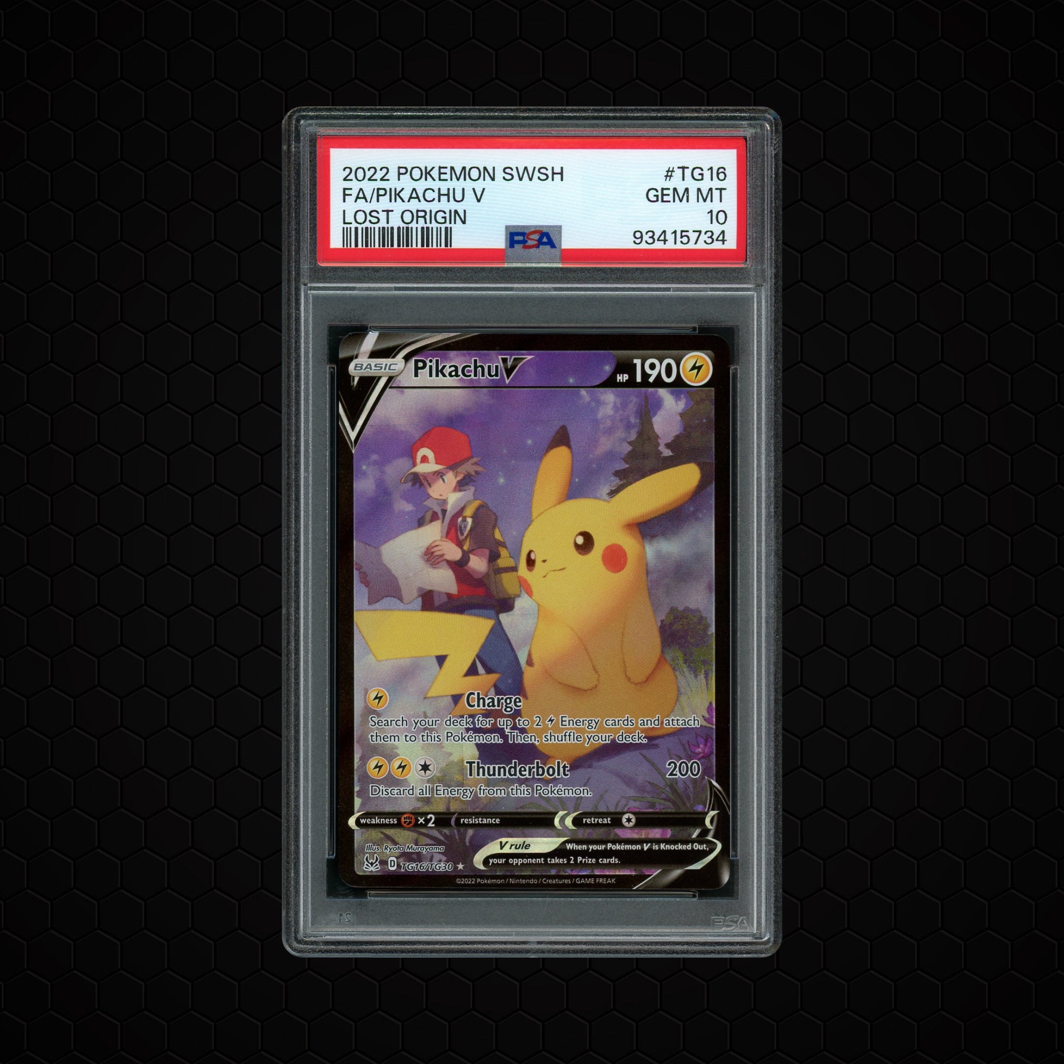 2022 Lost Origin Pikachu V #TG16 PSA 10
