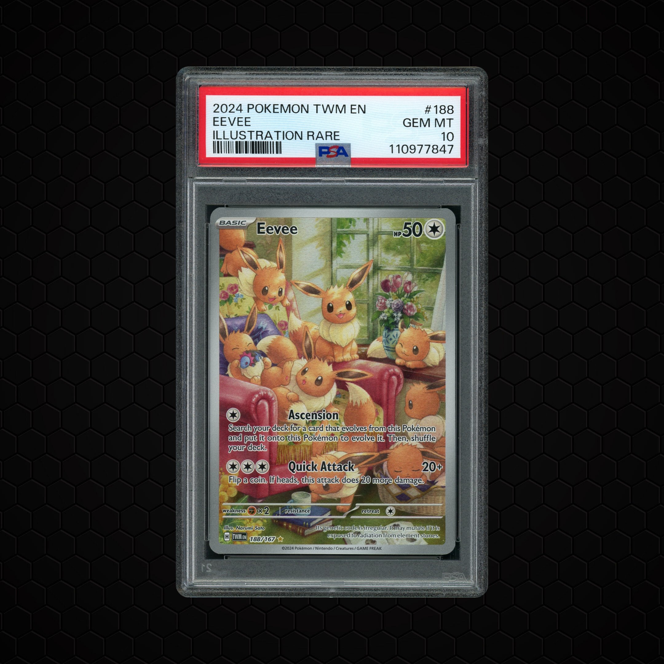2024 Twilight Masquerade Eevee GX #188 PSA 10