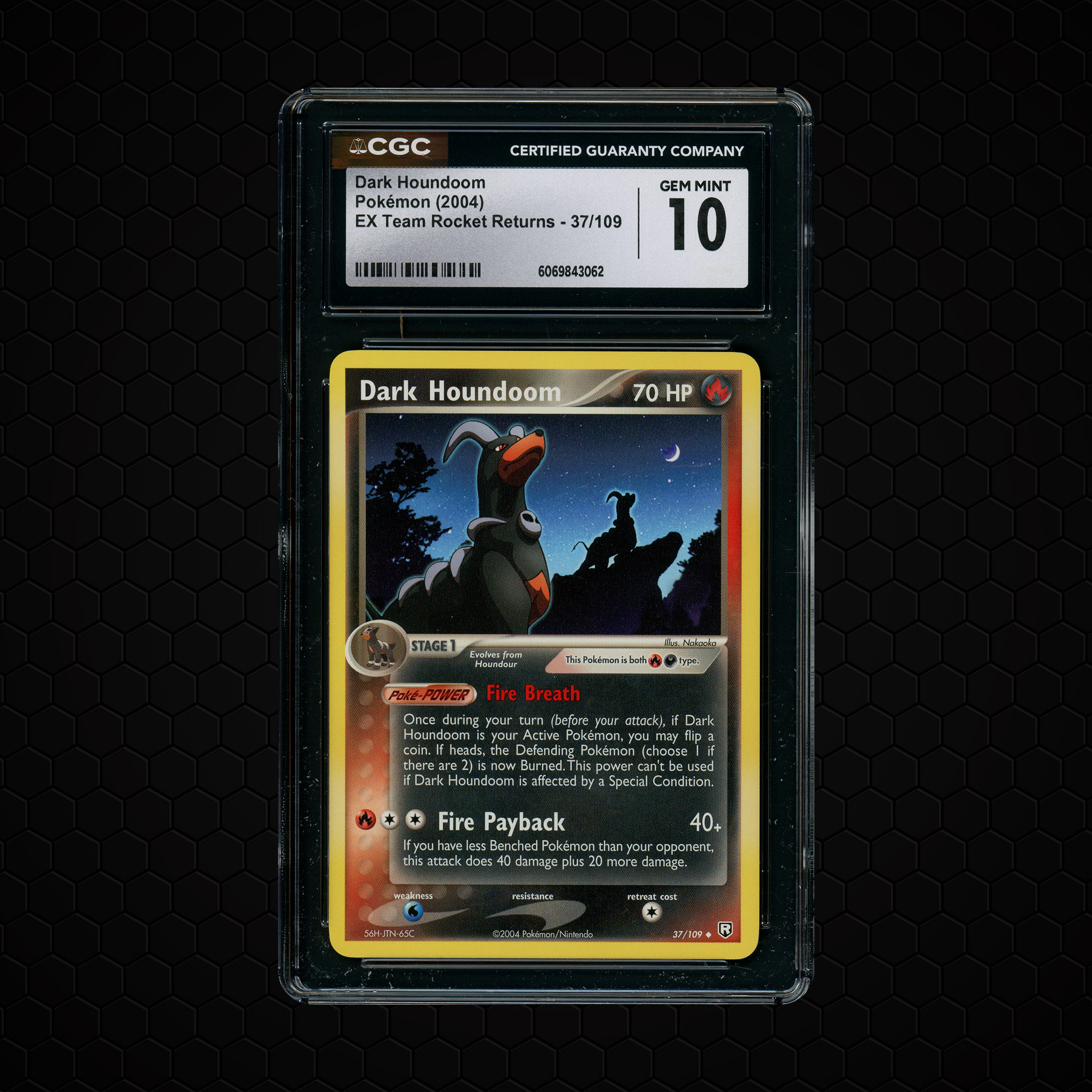 2004 EX Team Rocket Returns Dark Houndoom #37 CGC 10