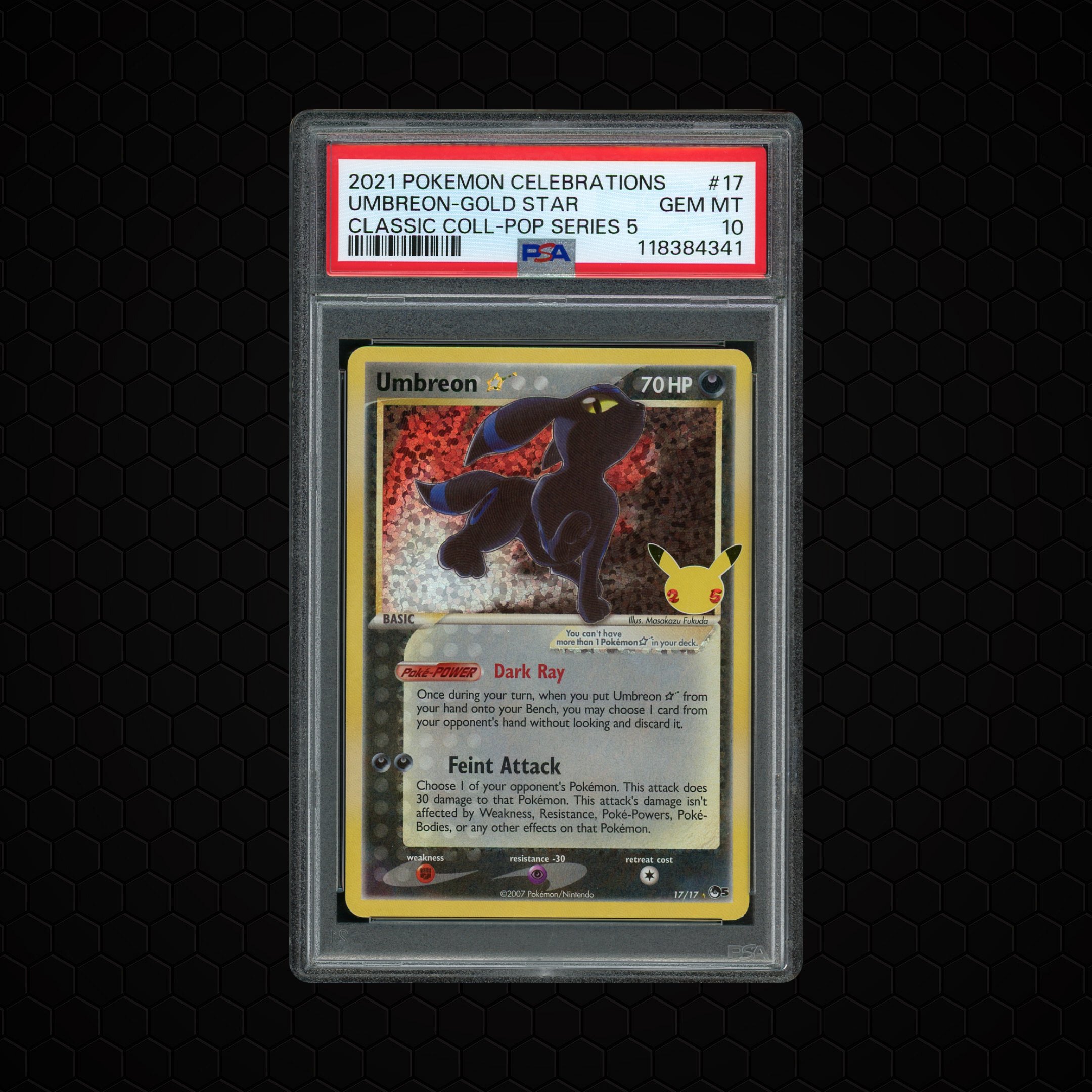 2021 Pop Series 5 Gold Star Umbreon #17 PSA 10