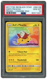 2017 Black Star Promo Ash's Pikachu #SM108 PSA 10 on Beezie.