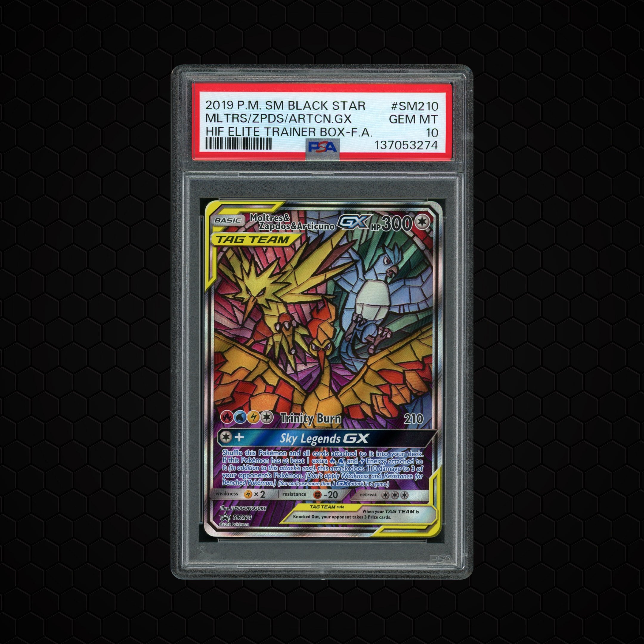 2019 Black Star Promo Moltres & Zapdos & Articuno GX #SM210 PSA 10