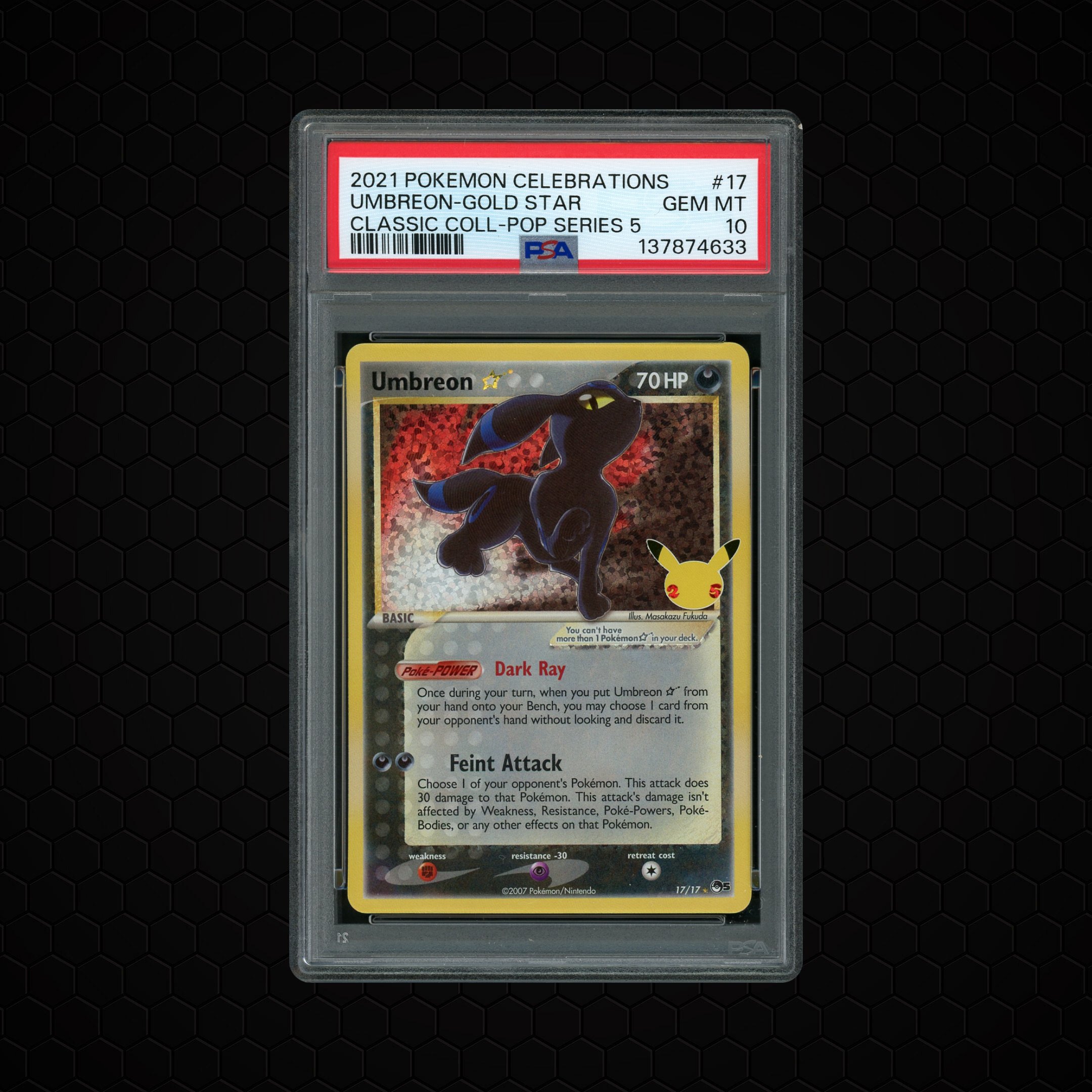2021 Pop Series 5 Gold Star Umbreon #17 PSA 10
