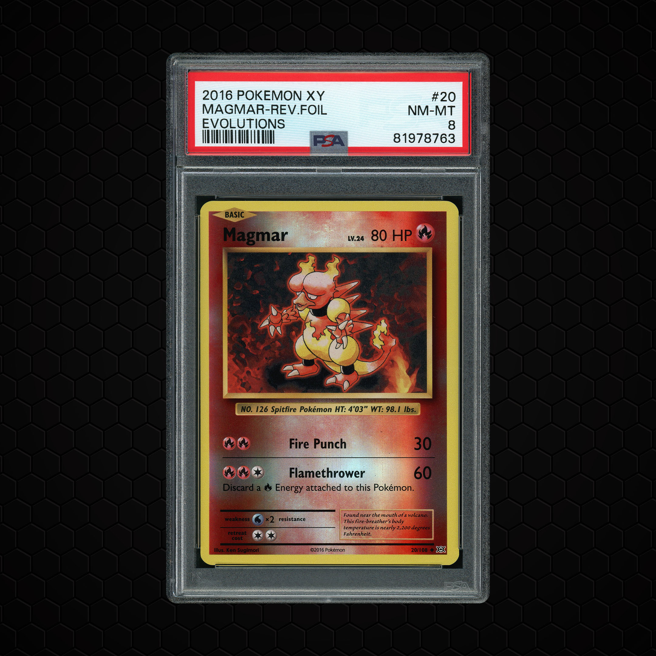 2016 Evolutions Magmar #20 PSA 8