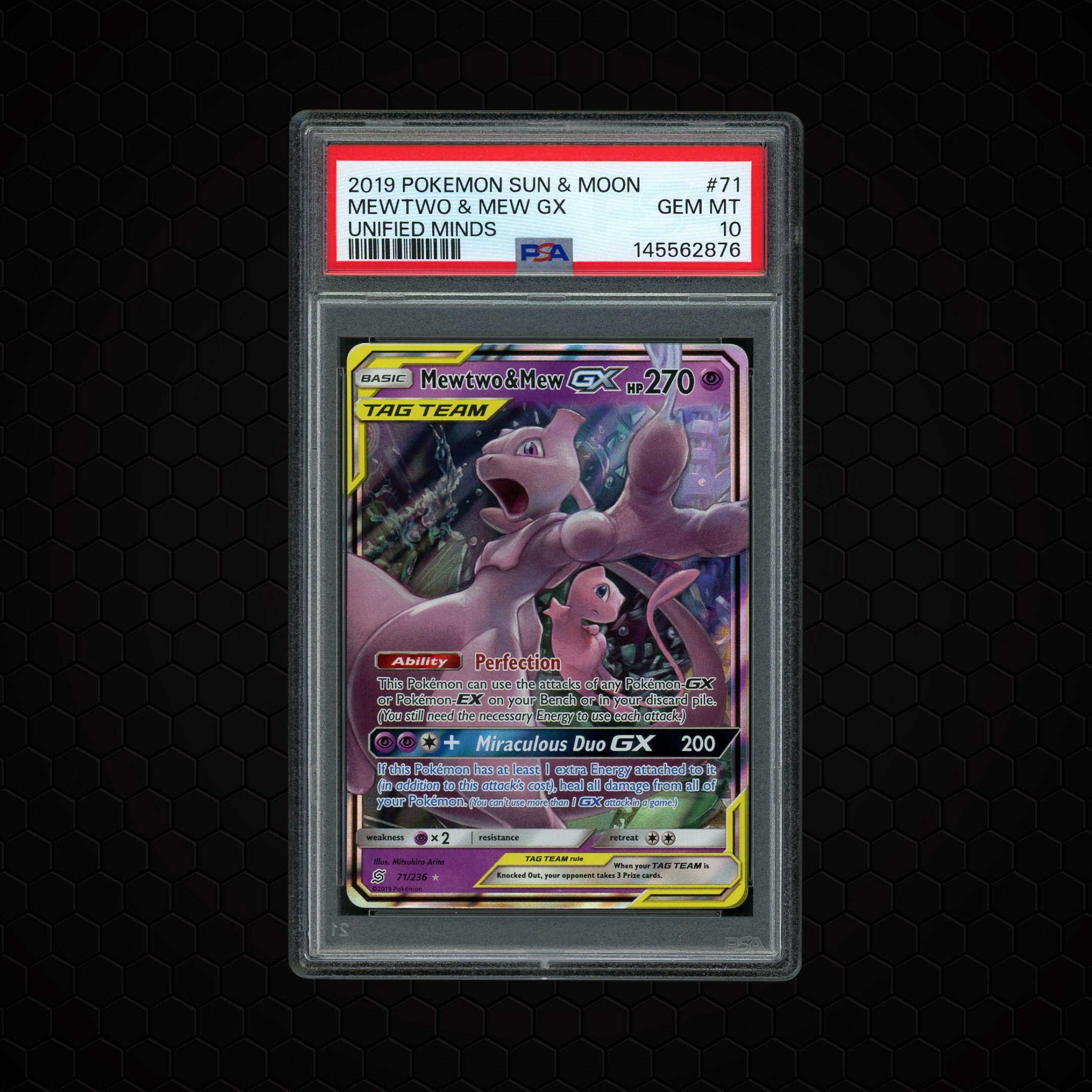 2019 Unified Minds Mewtwo & Mew GX #71 PSA 10
