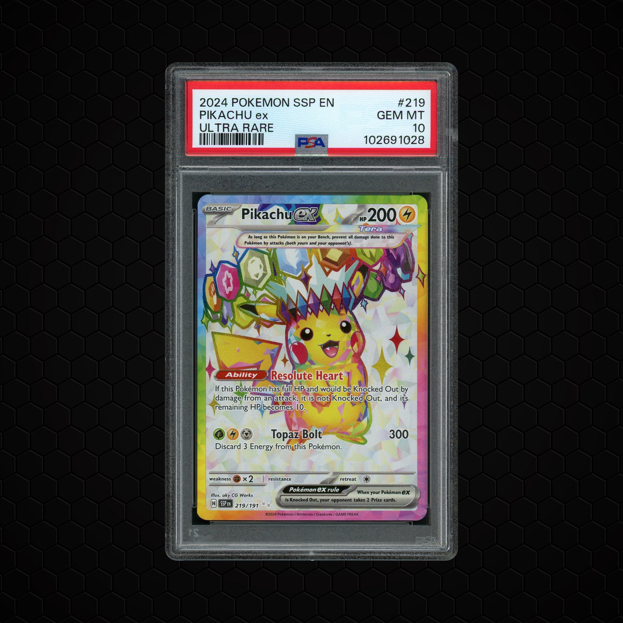 2024 Surging Sparks Pikachu EX #219 PSA 10