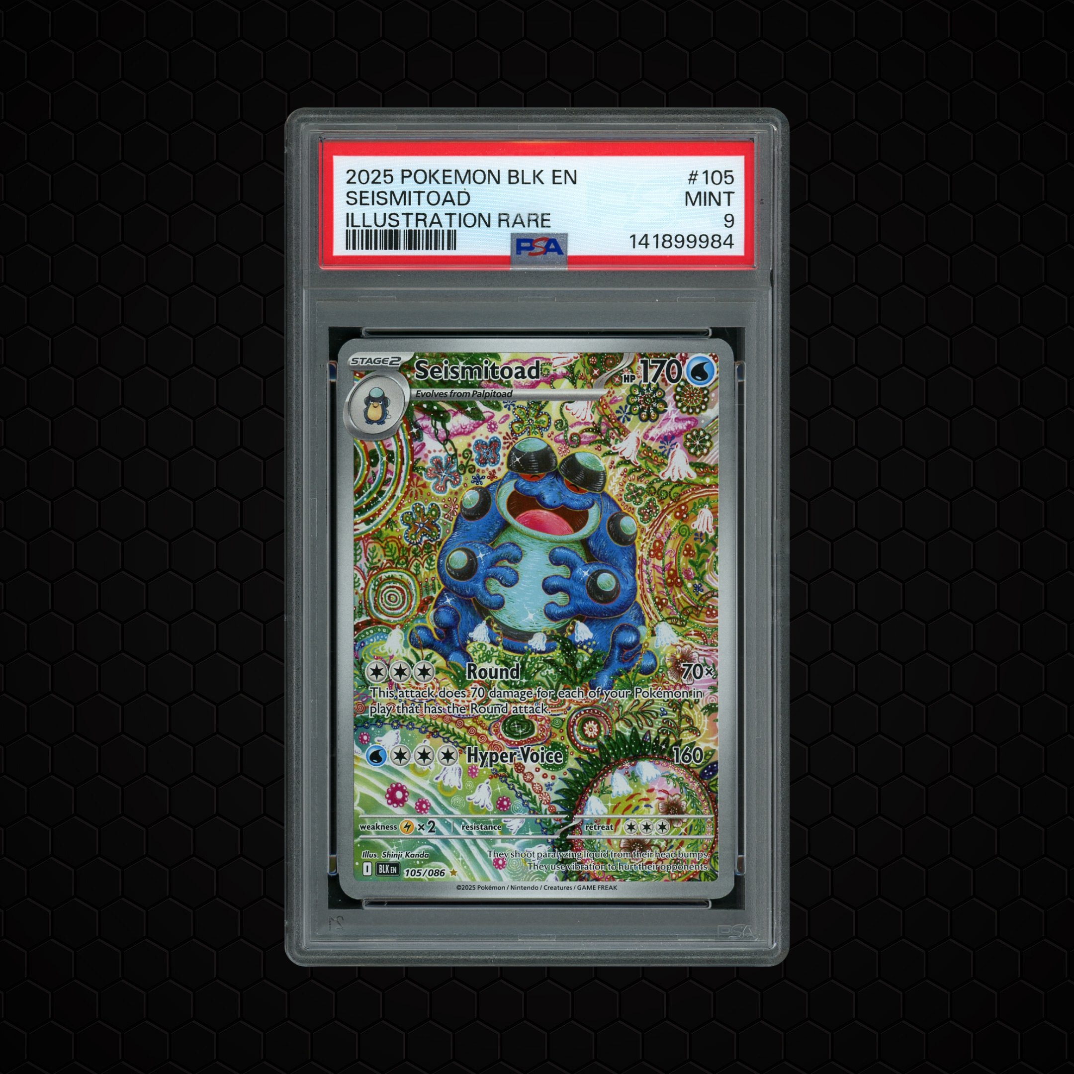 2025 Black Bolt Seismitoad #105 PSA 9