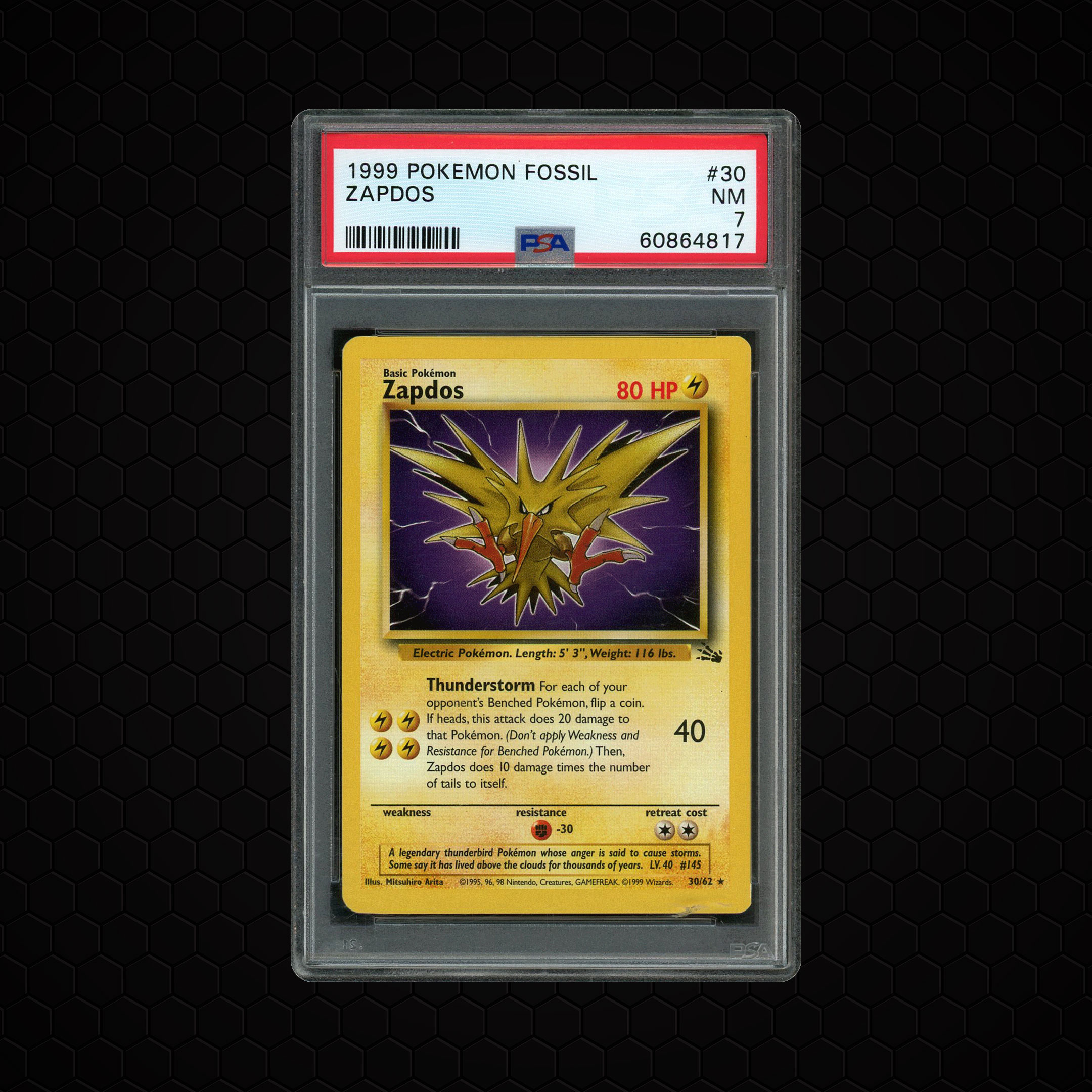 1999 Fossil Zapdos #30 PSA 7