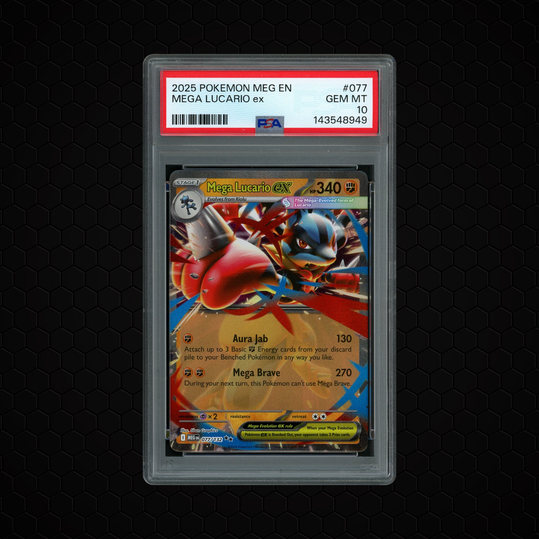 2025 Mega Evolution Mega Lucario EX #77 PSA 10