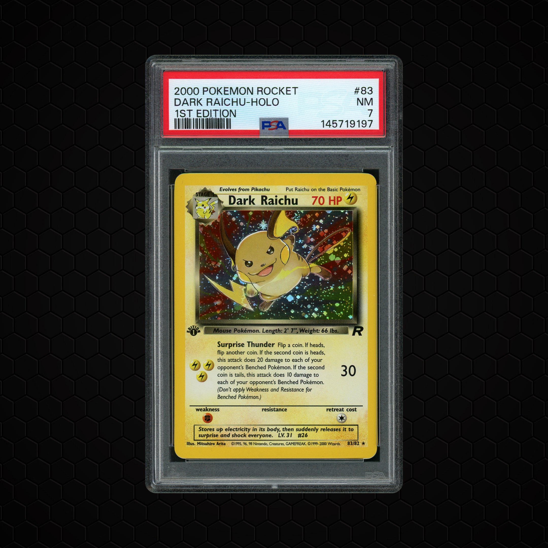 2000 Rocket 1st Edition Dark Raichu #83 PSA 7