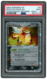 2004 Team Rocket Returns Entei EX #97 PSA 9 on Beezie.