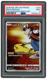 2018 Japanese Promo Red's Pikachu #270 PSA 9 on Beezie.