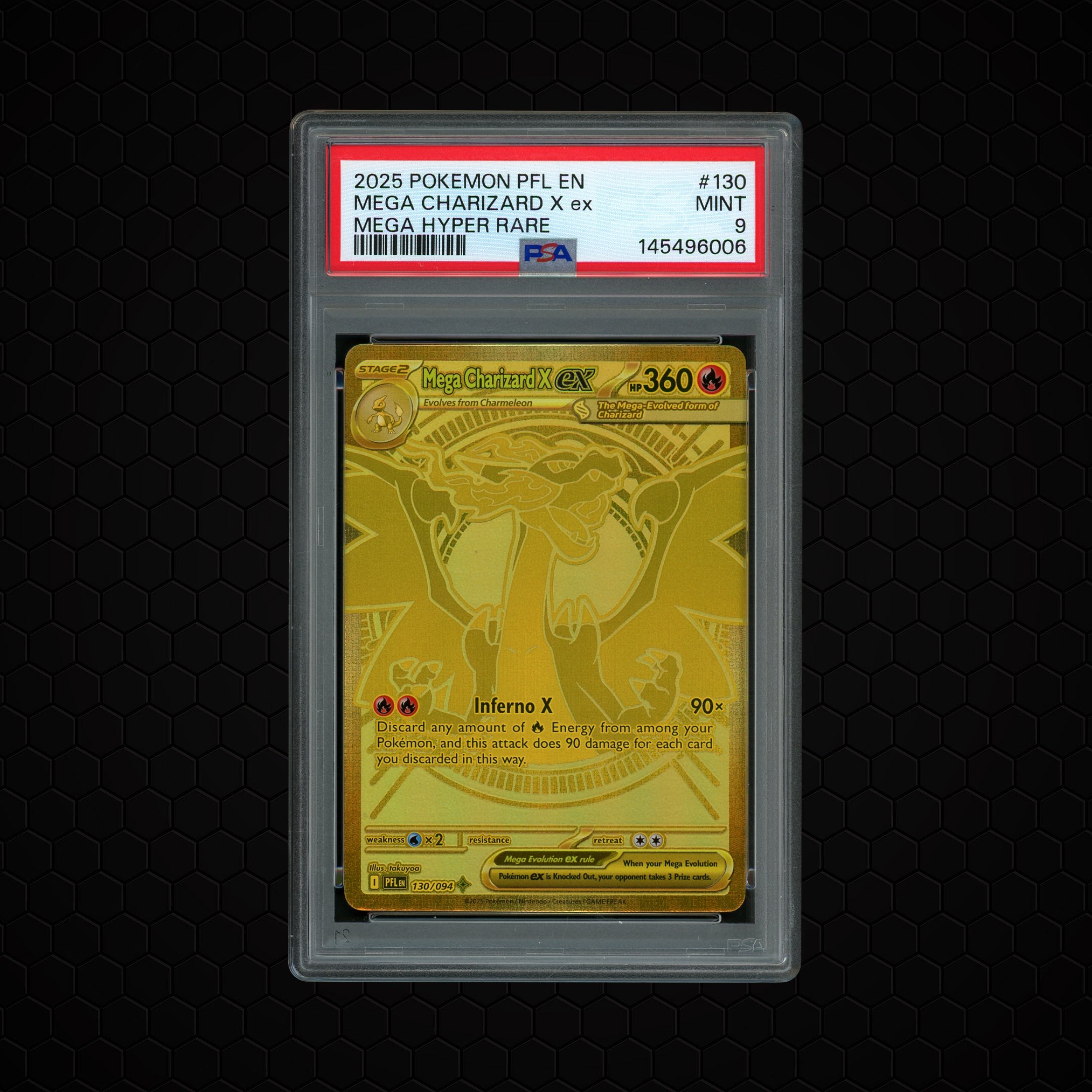 2025 Phantasmal Flames Mega Charizard X EX #130 PSA 9