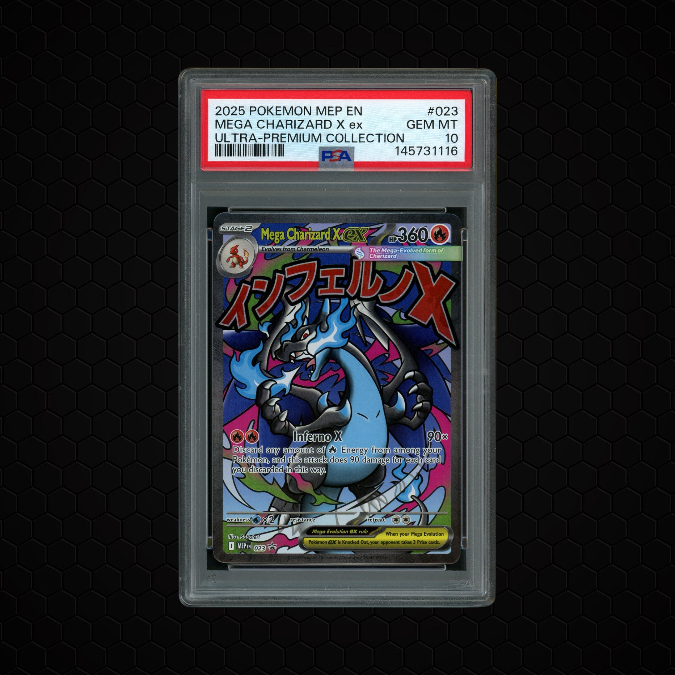 2025 Black Star Promo Mega Charizard X EX #23 PSA 10