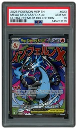 2025 Black Star Promo Mega Charizard X EX #23 PSA 10 on Beezie.