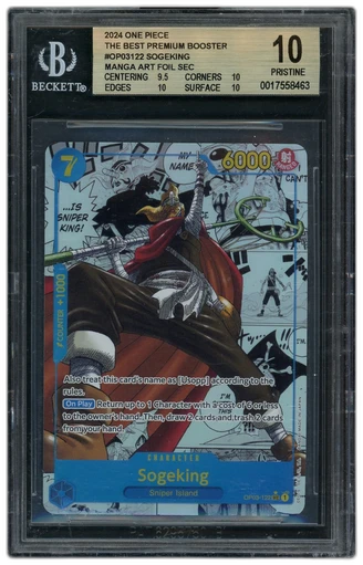 2024 The Best Premium Booster Manga Alt. Art Sogeking #OP03-122 BGS 10