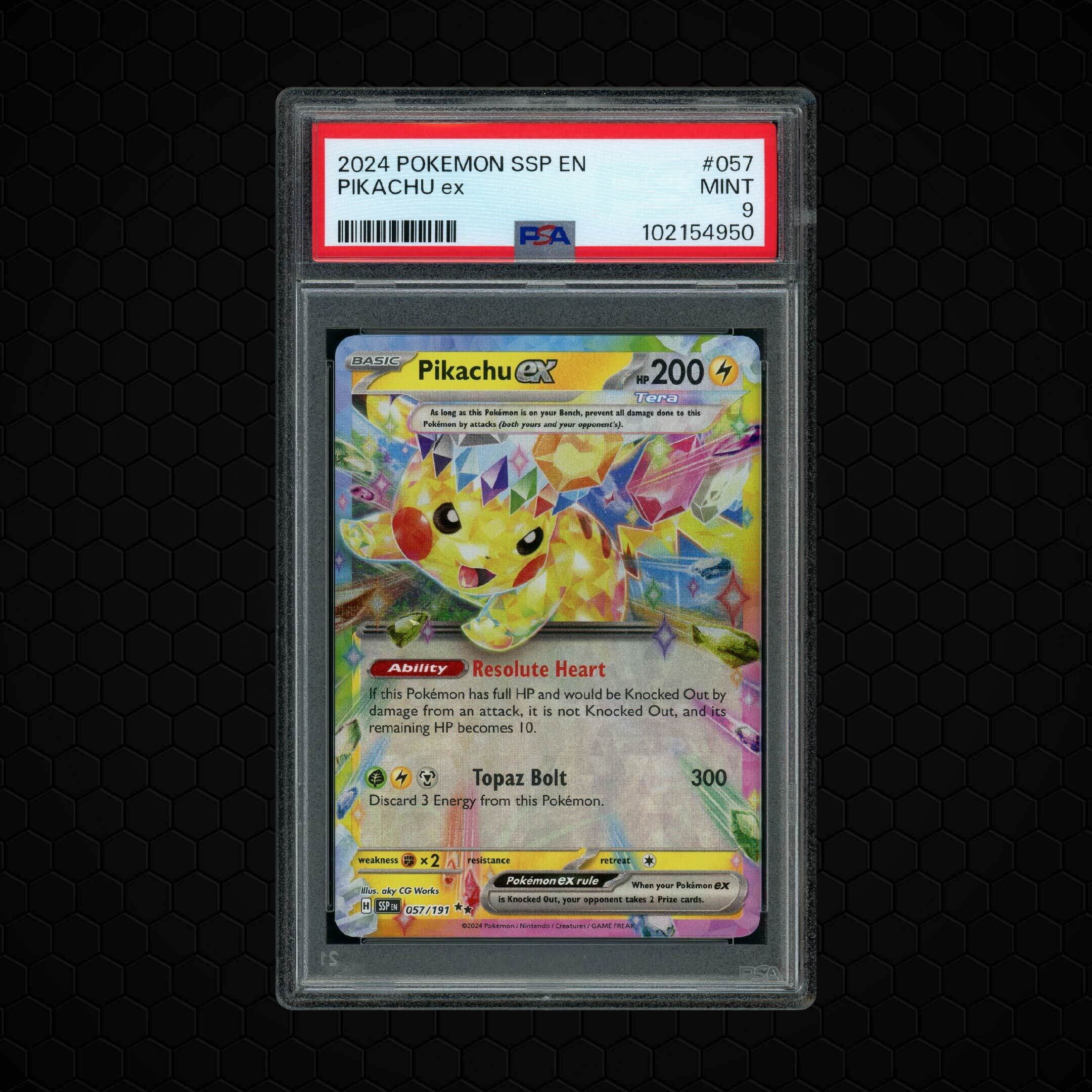 2024 Surging Sparks Pikachu EX #57 PSA 9