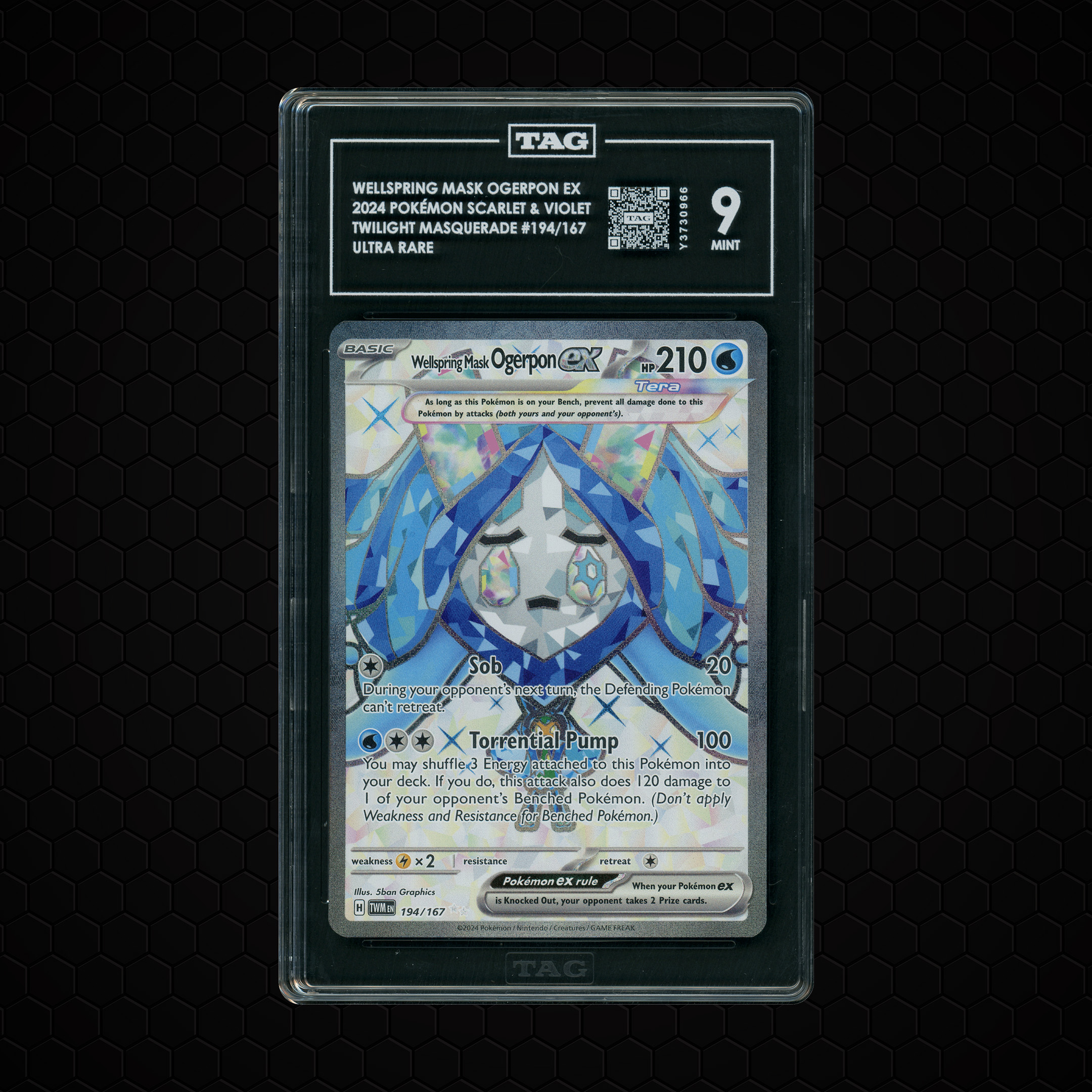 2024 Twilight Masquerade Wellspring Mask Ogerpon EX #194 TAG 9