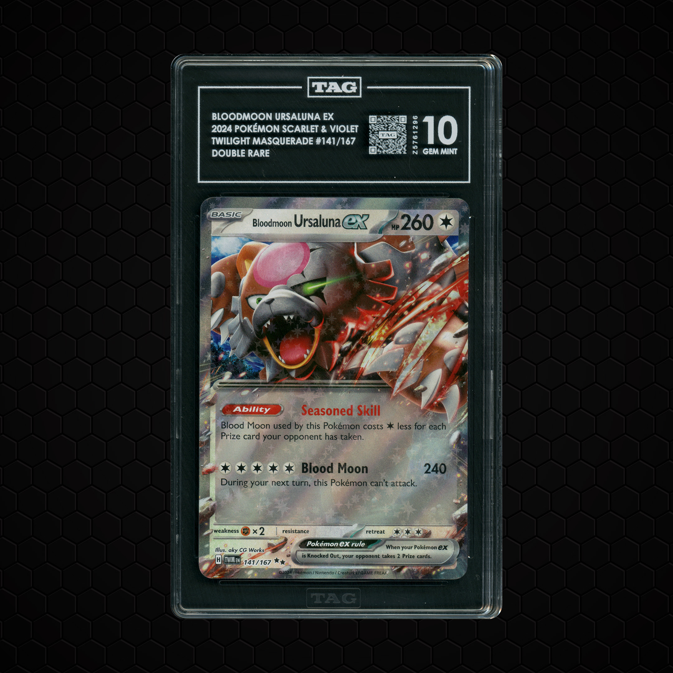 2024 Twilight Masquerade Bloodmoon Ursaluna EX #141 TAG 10