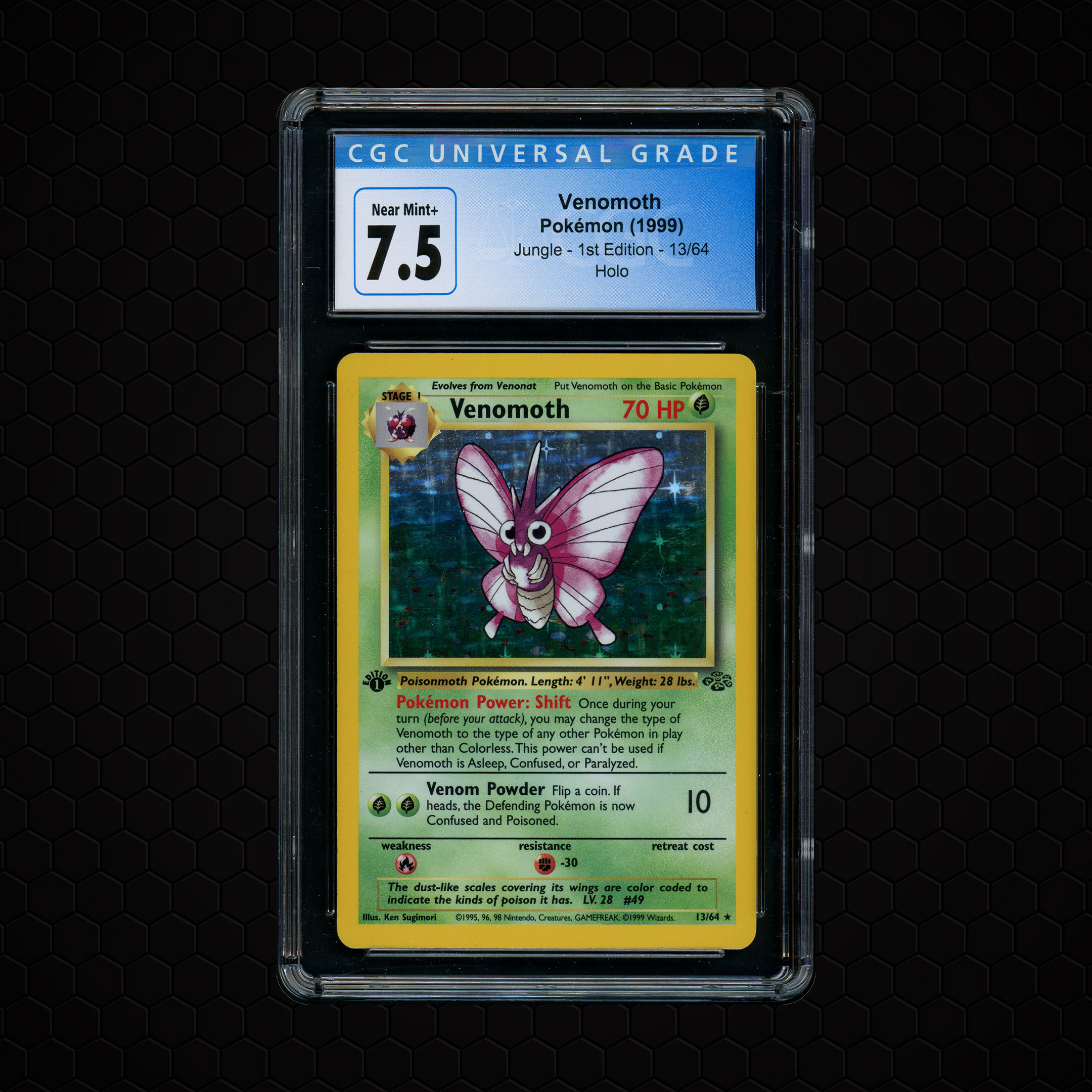 1999 Jungle 1st Edition Venomoth #13 CGC 7.5