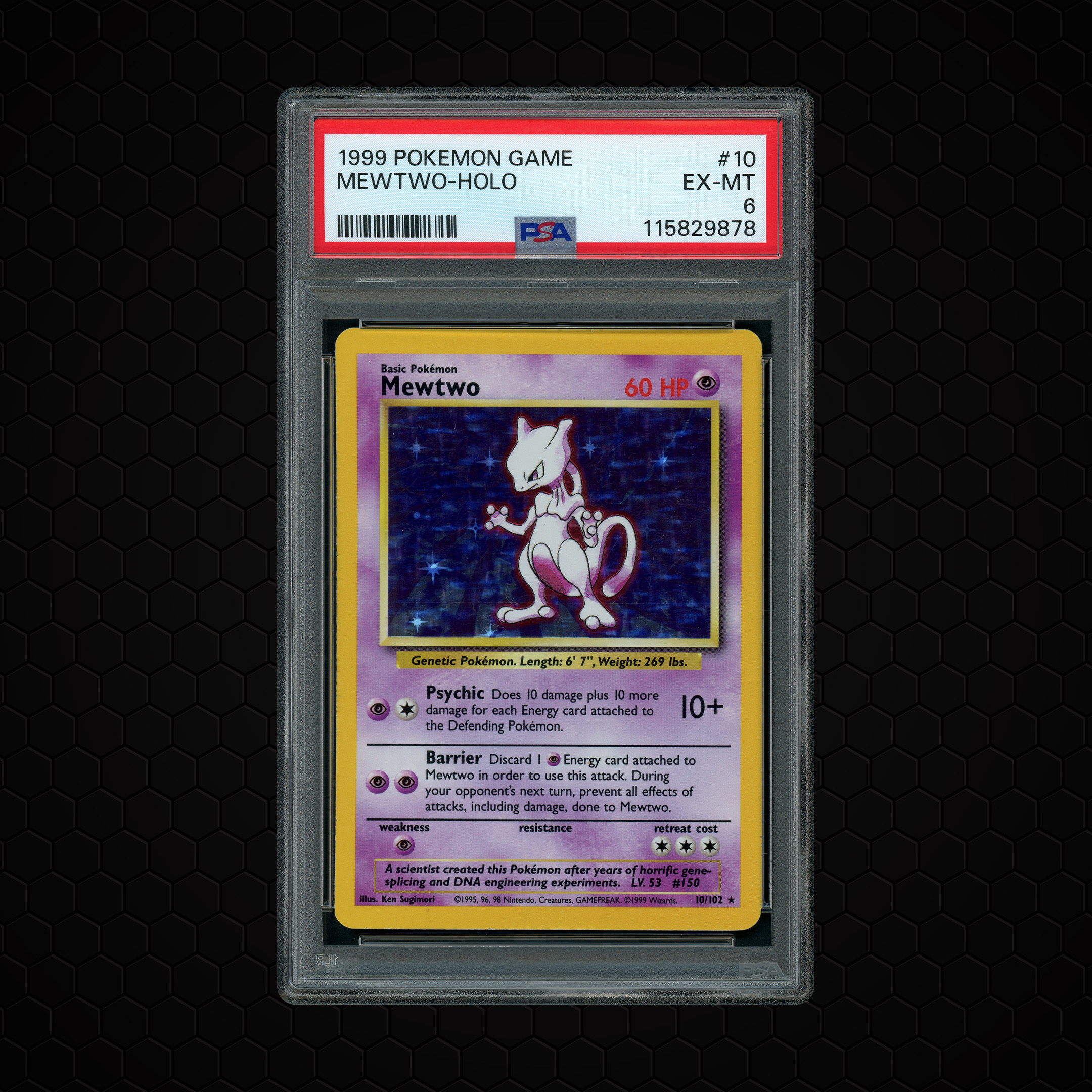 1999 Game Mewtwo #10 PSA 6