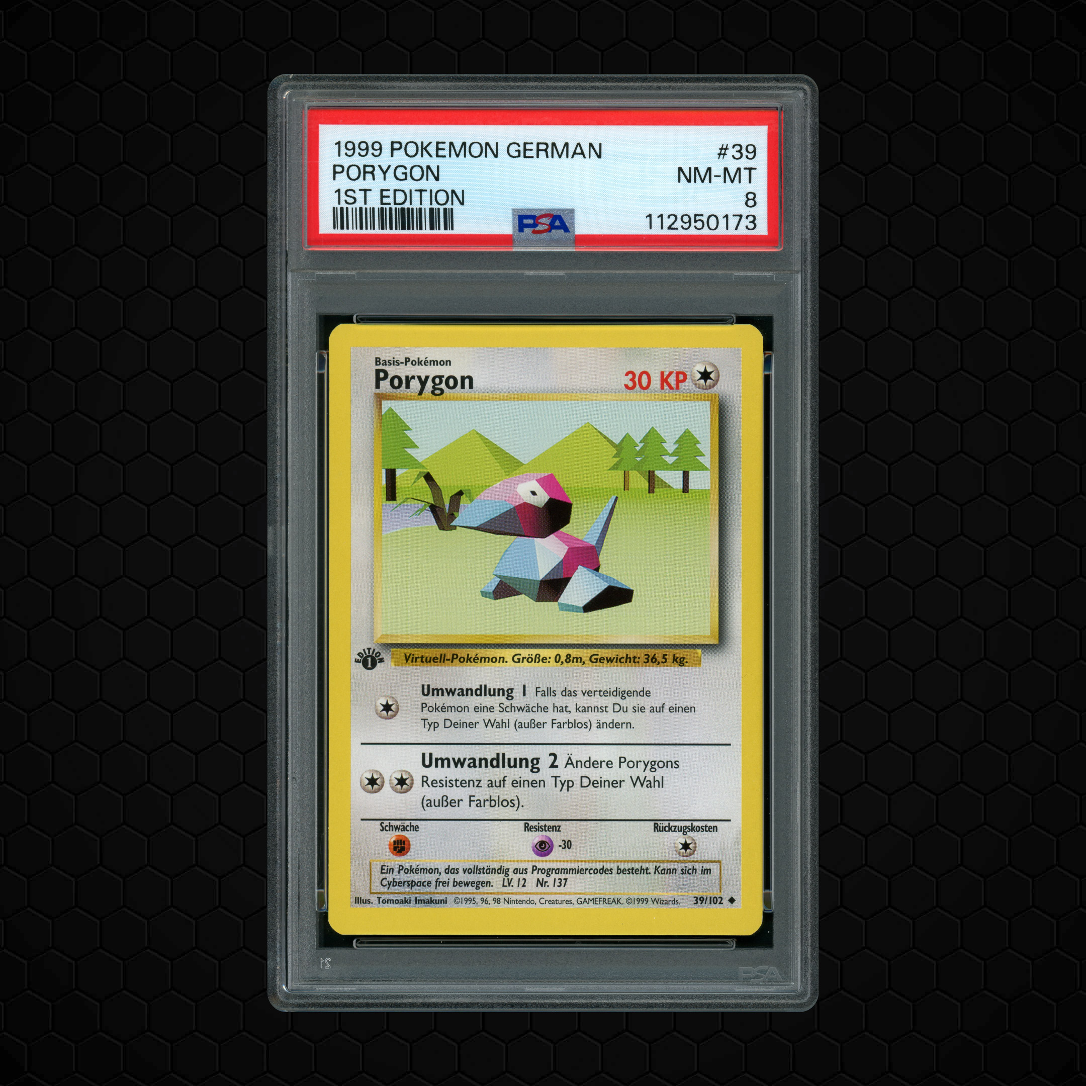 1999 German 1st Edition Porygon #39 PSA 8