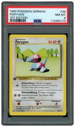 1999 German 1st Edition Porygon #39 PSA 8 on Beezie.