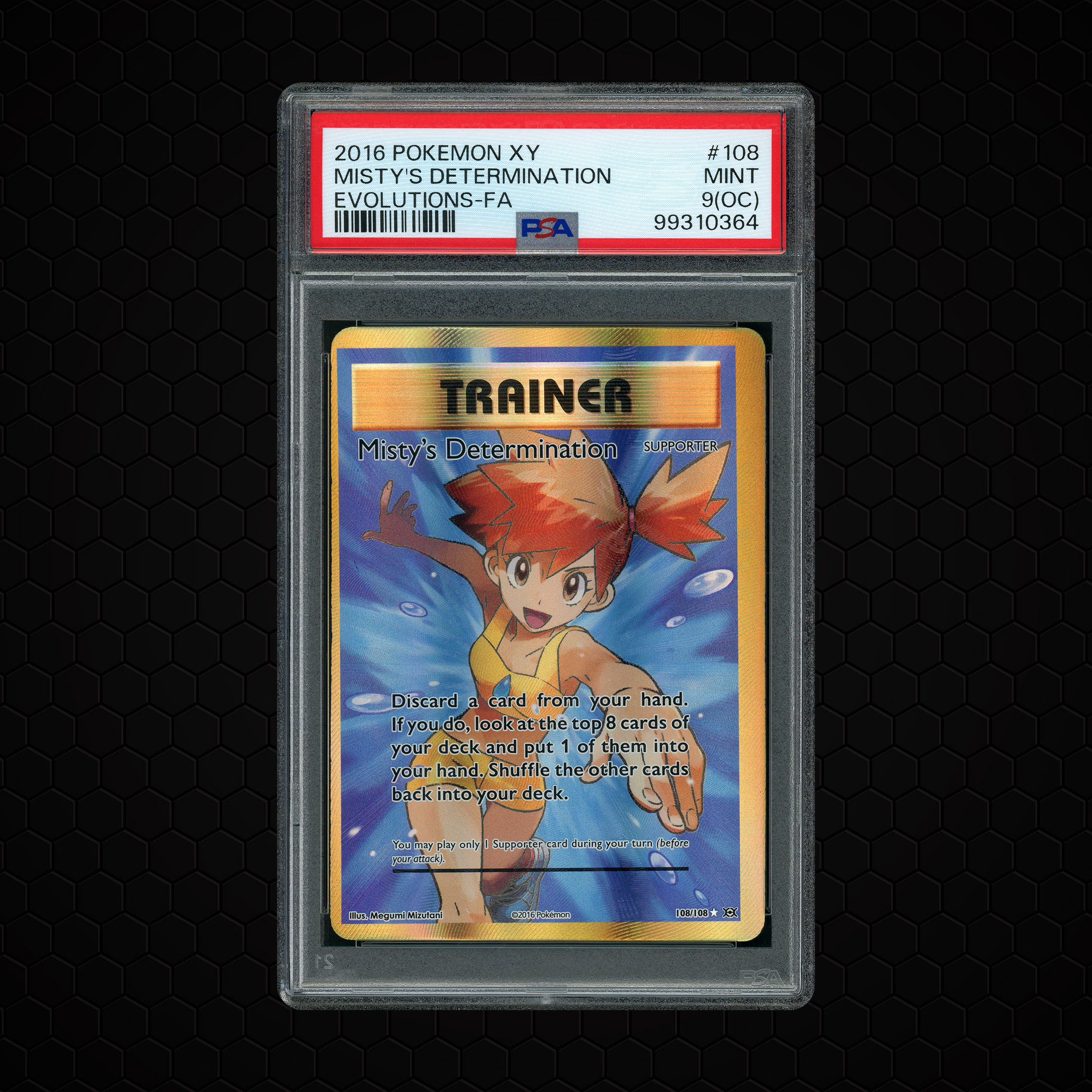 2016 XY Evolutions Misty's Determination #108 PSA 9