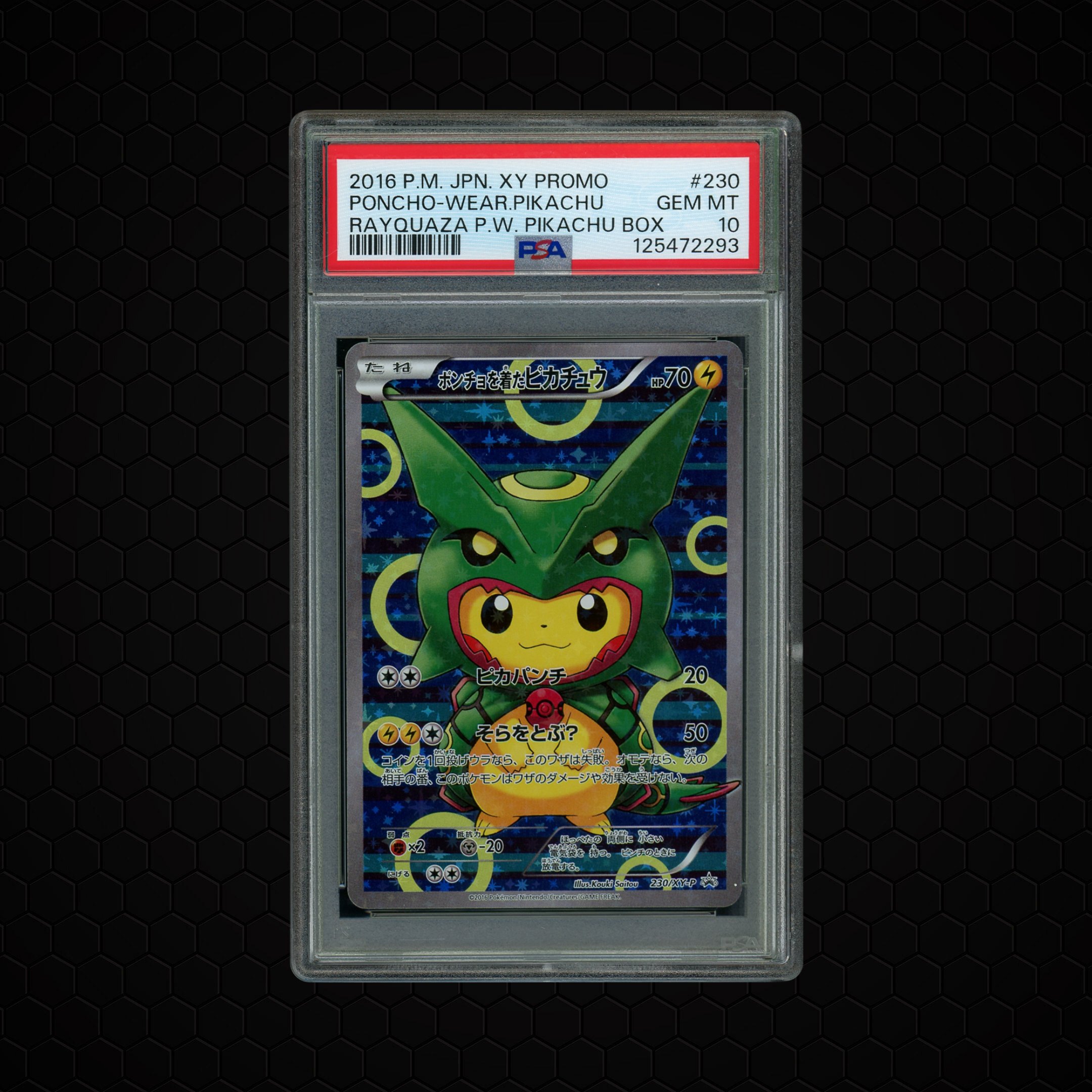 2016 Japanese XY Promo Poncho-Wearing Pikachu #230 PSA 10