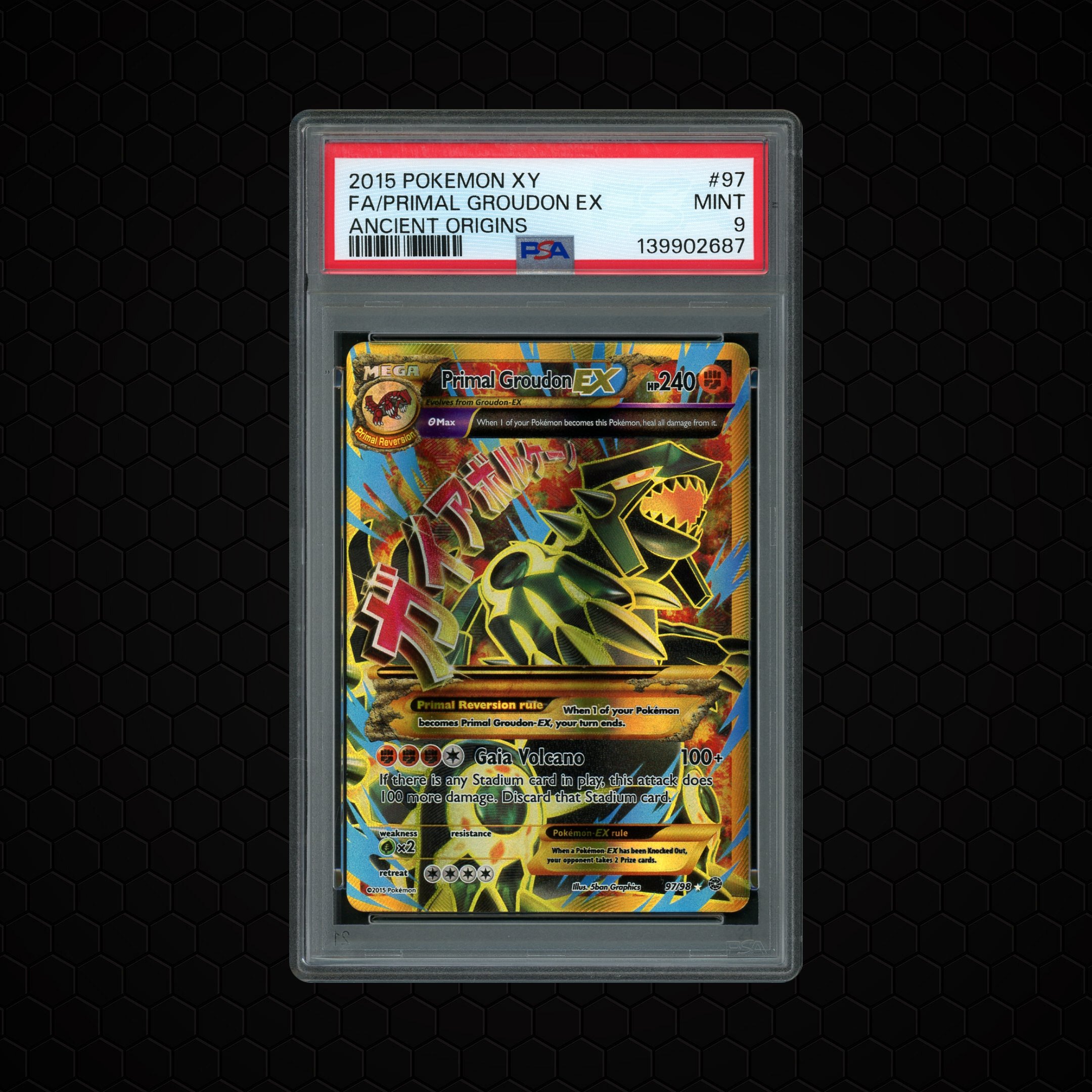2015 Ancient Origins Primal Groudon EX #97 PSA 9
